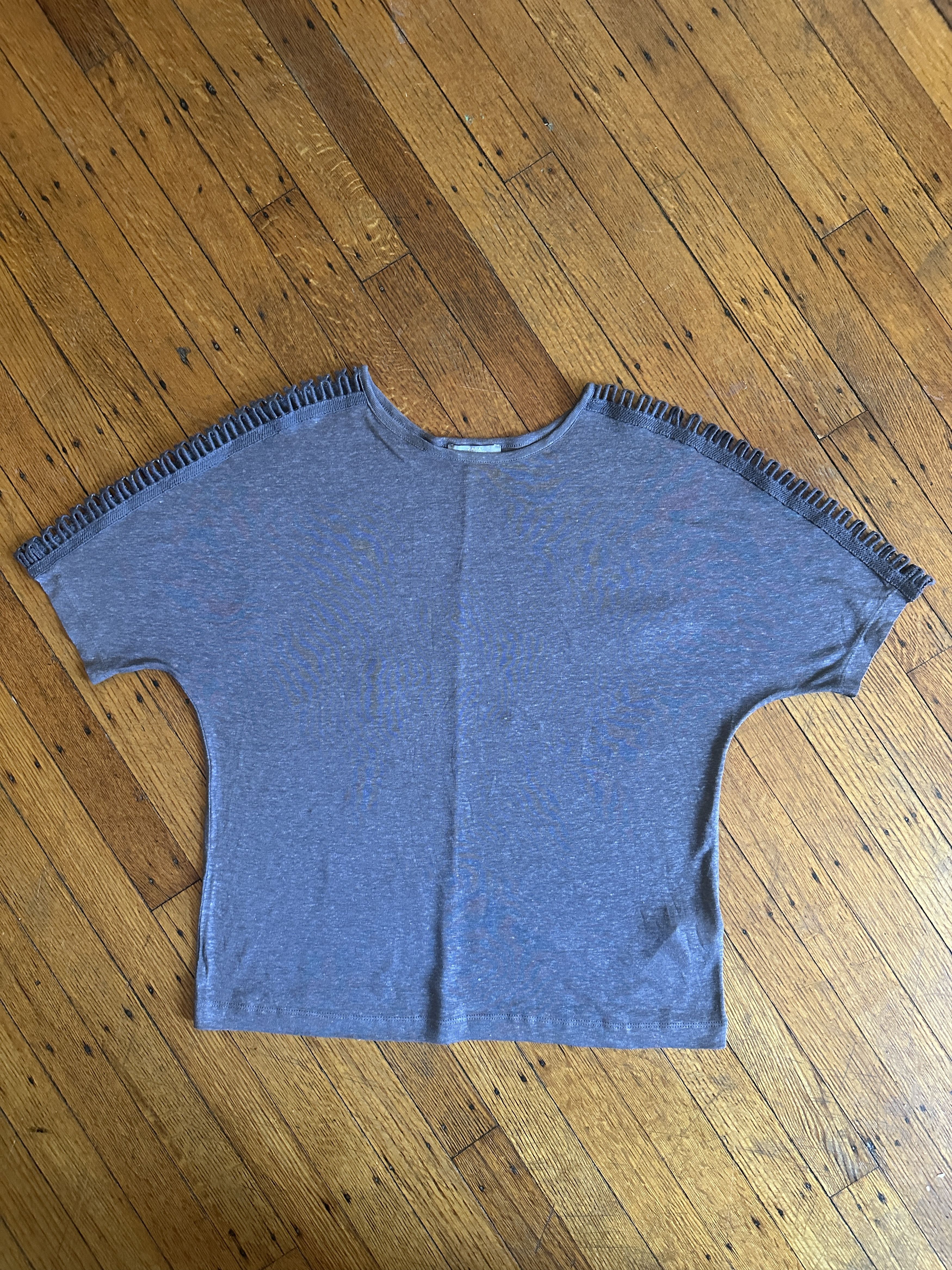 Zara Zara Collection sheer gray short sleeve top w/cutout slits Size M / US 6-8 / IT 42-44 - 9 Thumbnail