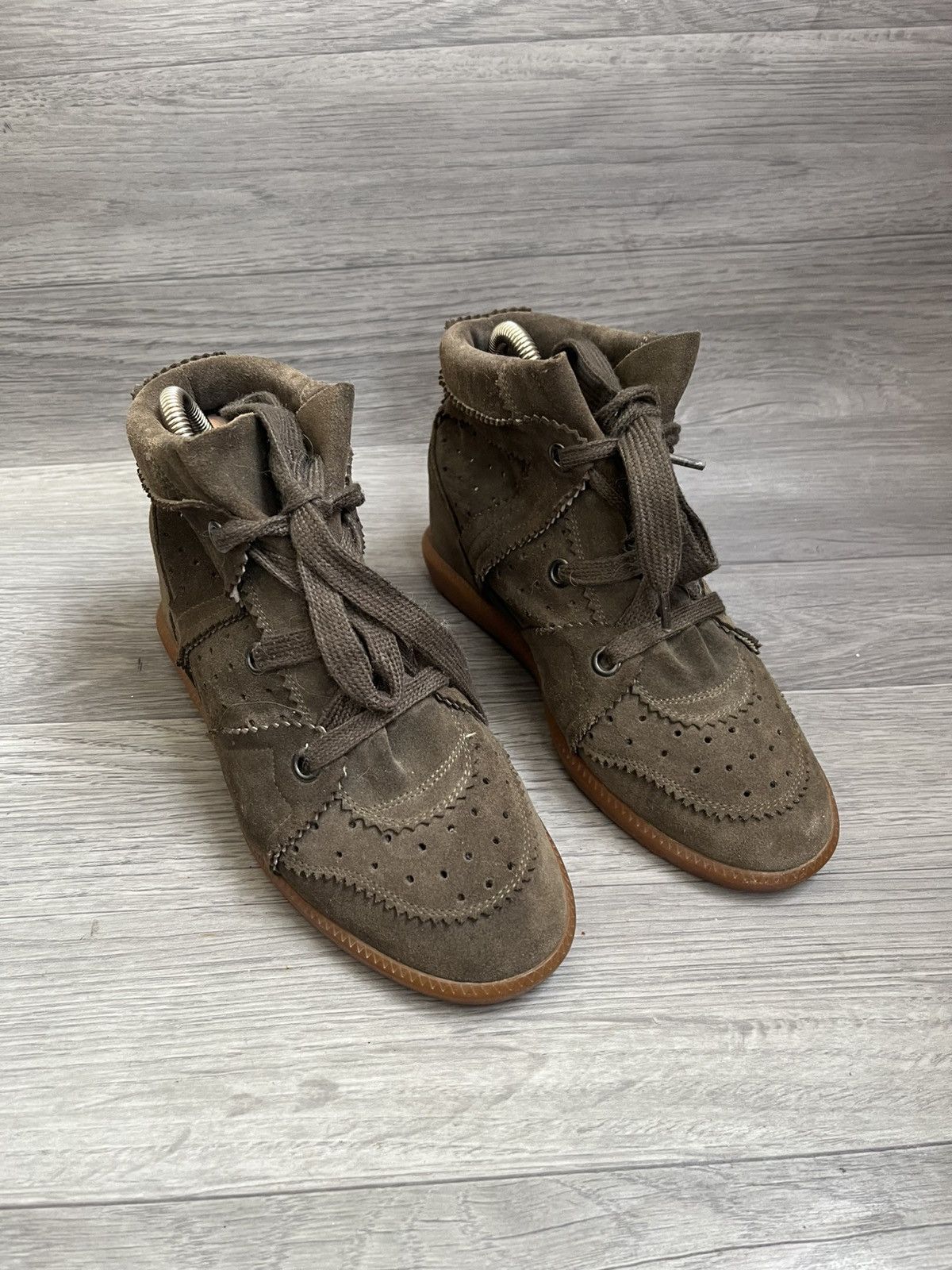 Isabel Marant Isabel marant olive green suede wedge Y2k boots sz 39 Size US 9 / IT 39 - 7 Thumbnail
