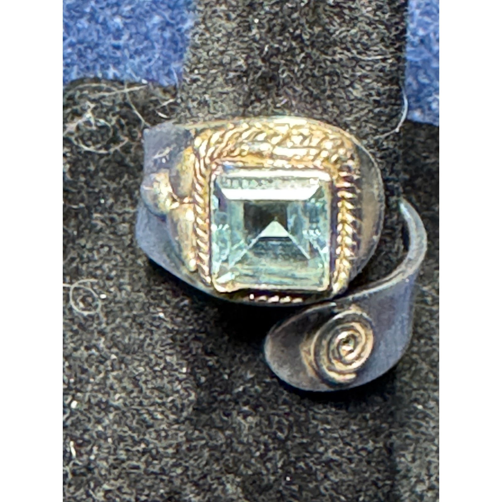 Other 925 Sterling Native American Bypass Ring Topaz Stone Size 7 Size ONE SIZE - 2 Thumbnail