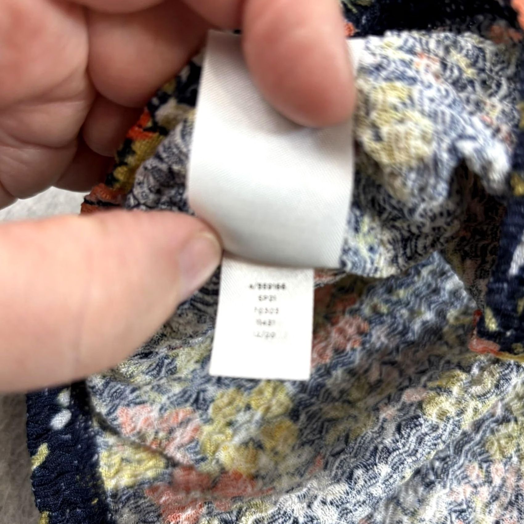 Loft LOFT Shirt Womens Medium Navy Floral Puff Sleeve Long Sleeve Boho Casual Blouse M Navy Floral Pattern Womens LOFT Size M / US 6-8 / IT 42-44 - 5 Thumbnail