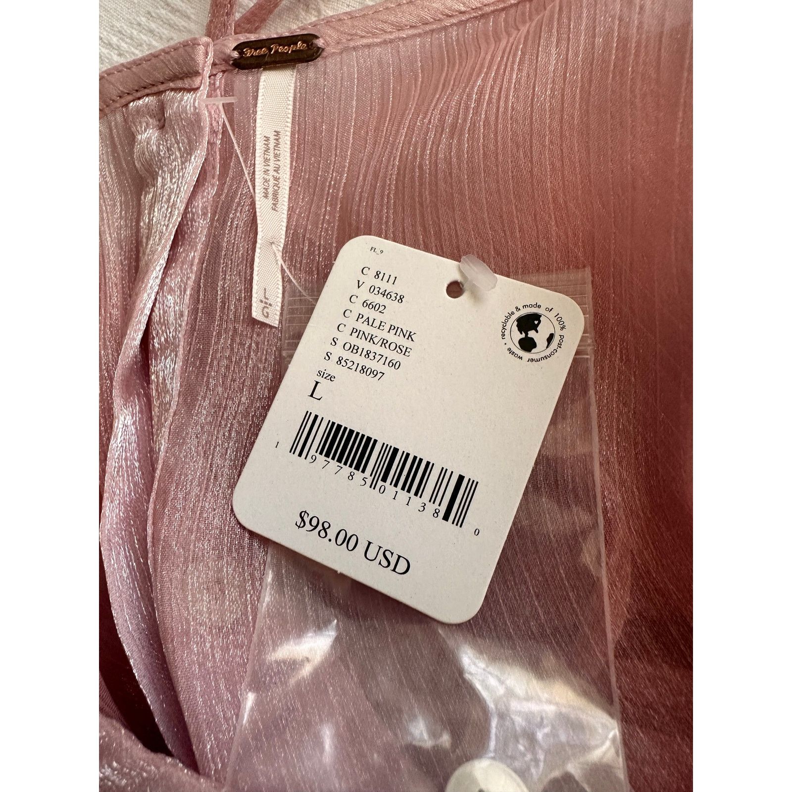 Free People NWT Free People Freya Frost Long Sleeve Sheer Blouse Large Size L / US 10 / IT 46 - 14 Thumbnail