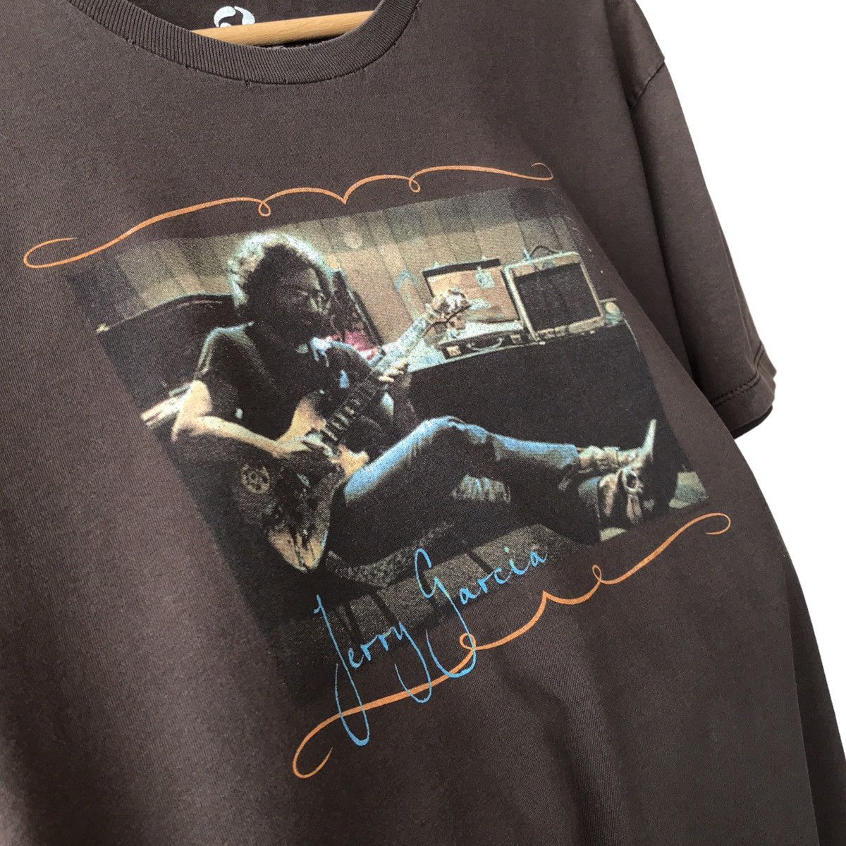 Jerry Garcia The Grateful Dead Liquid Blue Photo Tee