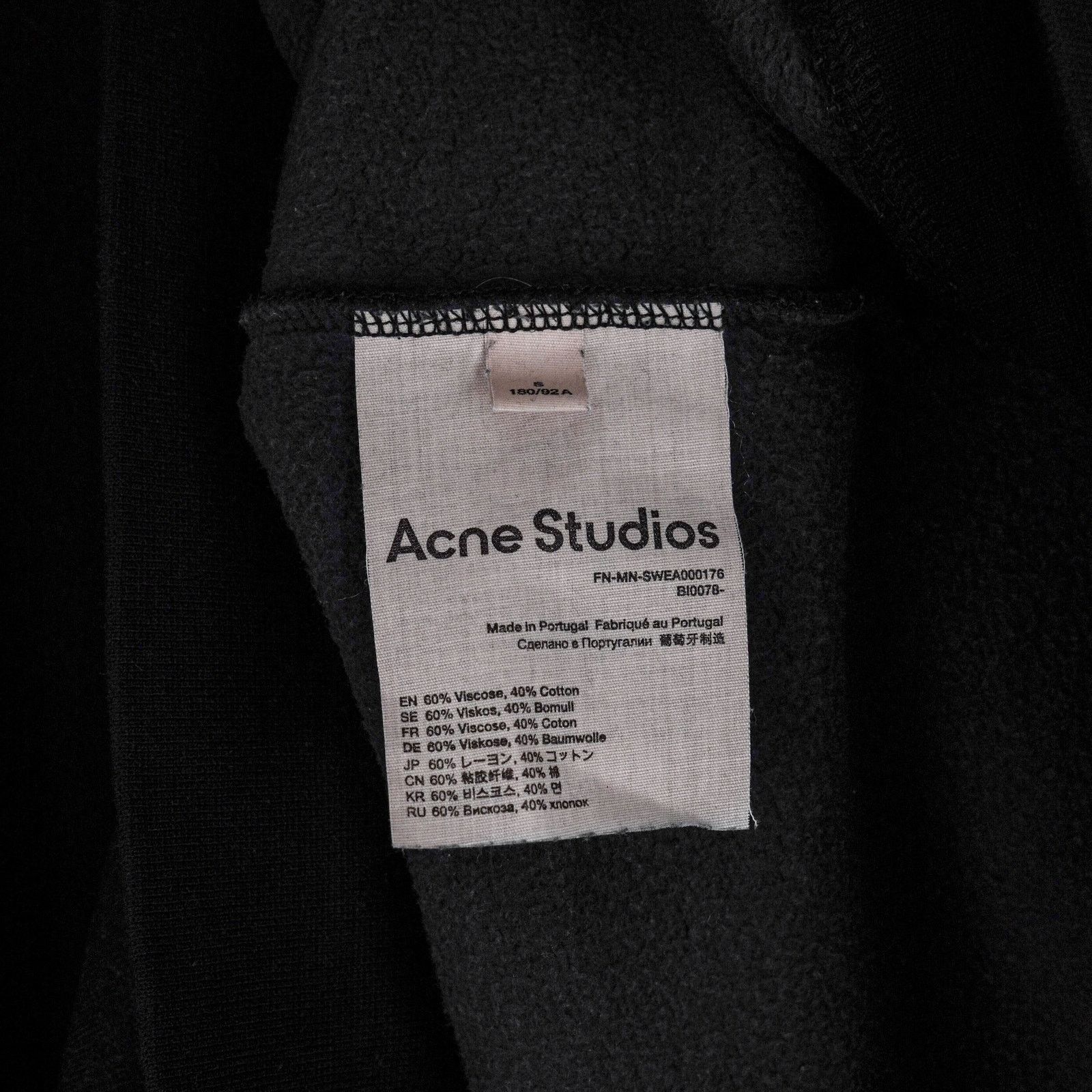 Acne Studios Acne Studios Black Viscose Blend Logo Collar Sweatshirt Size US S / EU 44-46 / 1 - 7 Thumbnail