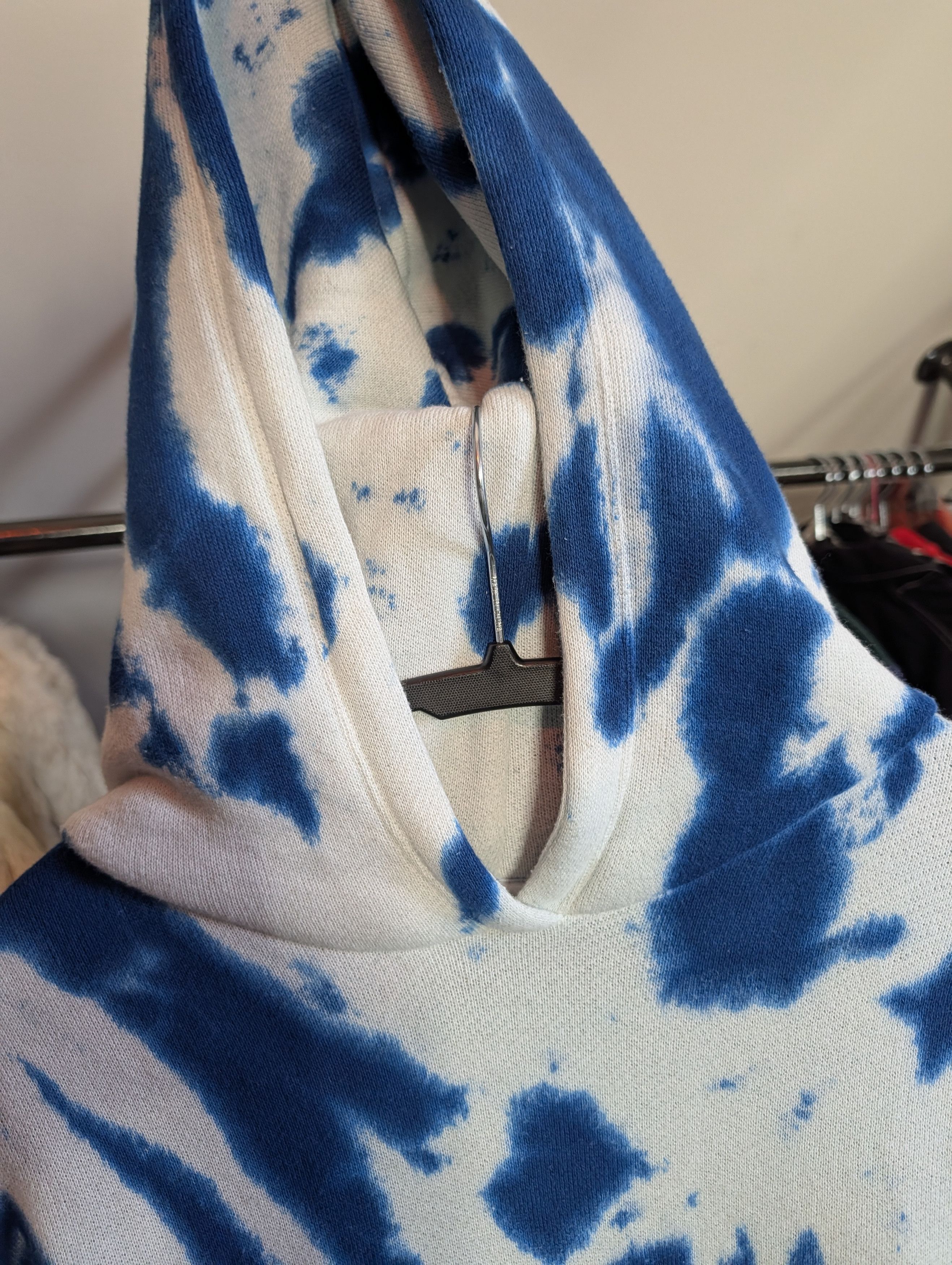 The Elder Statesman Cotton/Cashmere Knit Blue/White Tie Dye Hoodie NWT Size US S / EU 44-46 / 1 - 8 Thumbnail