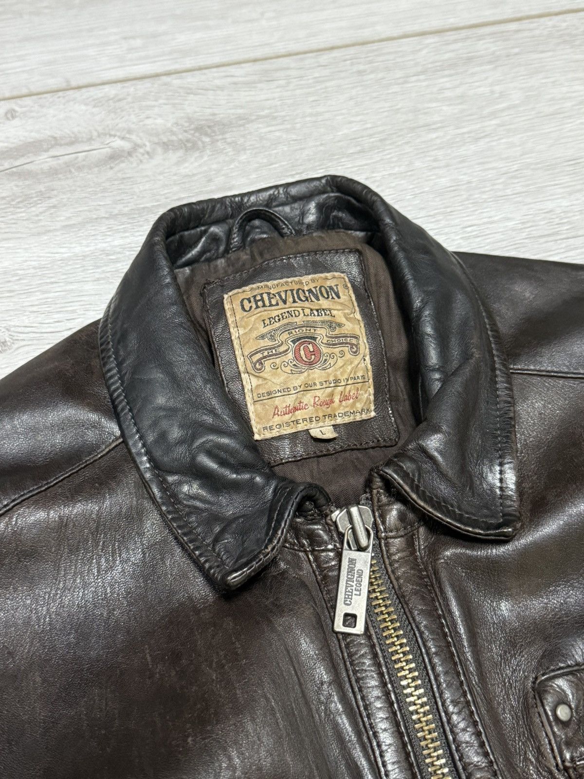 Chevignon Chevignon leather jacket zip vintage Size US L / EU 52-54 / 3 - 2 Thumbnail