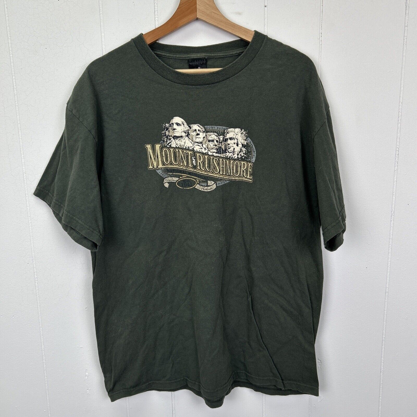Vintage Mount Rushmore Vintage Souvenir Green T-Shirt Large Size US L / EU 52-54 / 3 - 1 Thumbnail