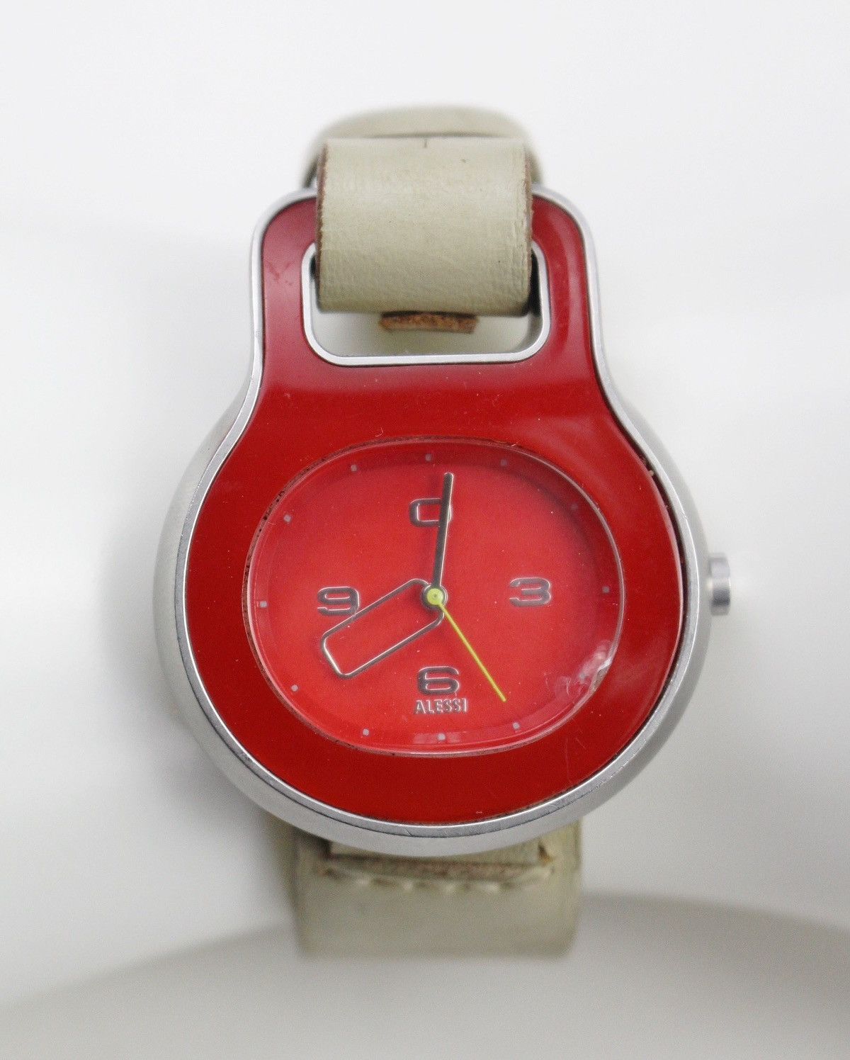 Seiko 2000S ALESSI RED MODERN DESIGN WATCH – GENUINE LEATHER STRAP Size ONE SIZE - 4 Thumbnail