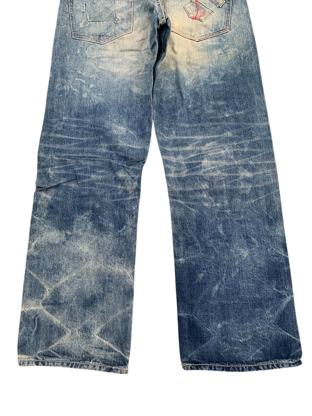 Tornado Mart RARE💥SCANNER FUNDAMENTAL SELVEDGE CLAWMARK DISTRESSED DENIM Size US 32 / EU 48 - 8 Thumbnail