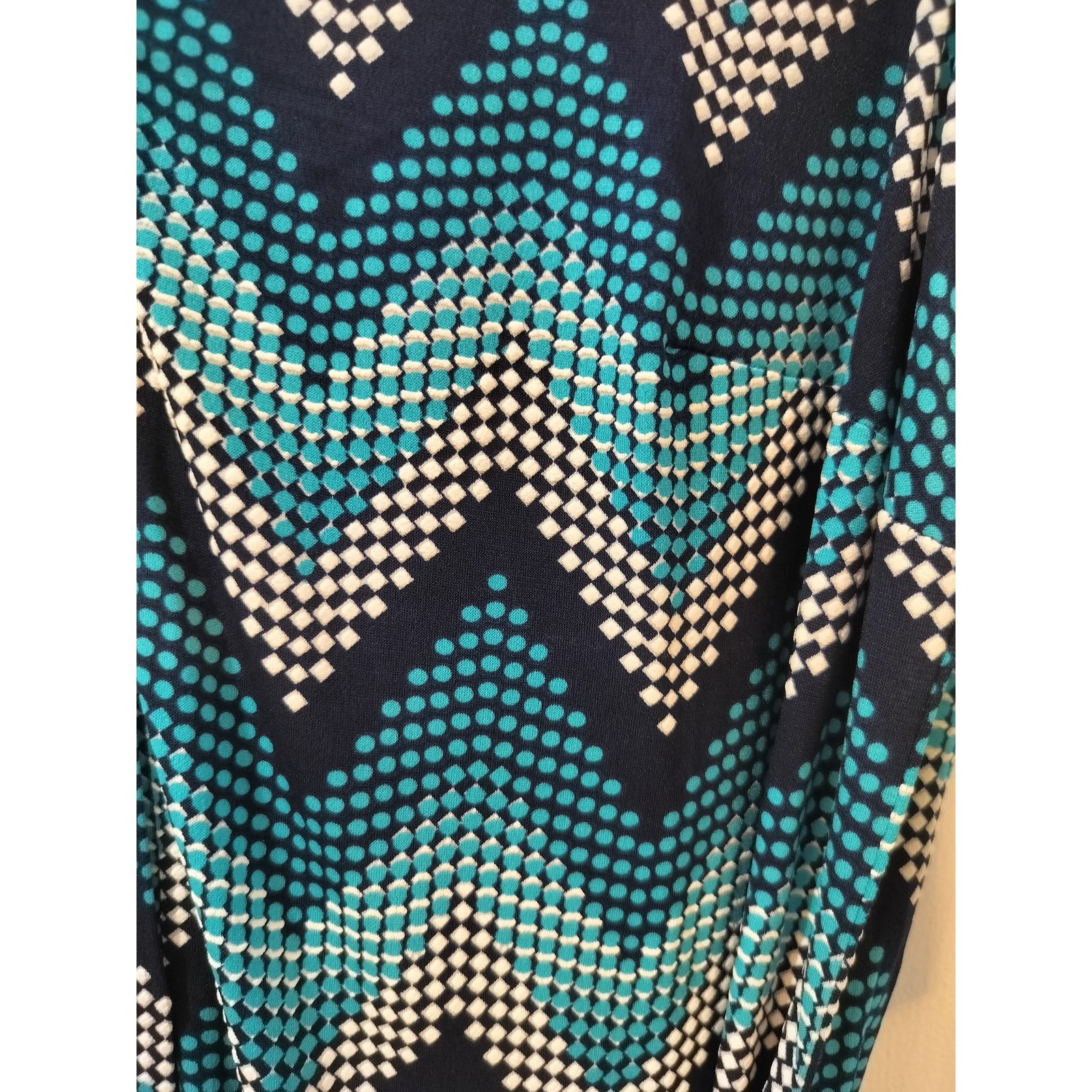 Other Tacera Chevron Print Sleeveless Shirt Dress S Tie Waist Blue Size S / US 4 / IT 40 - 2 Thumbnail