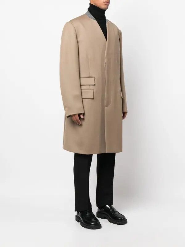 Maison Margiela o1w1db10226 Cavalry Single-breasted Wool Coat in Beige Size US XL / EU 56 / 4 - 3 Thumbnail