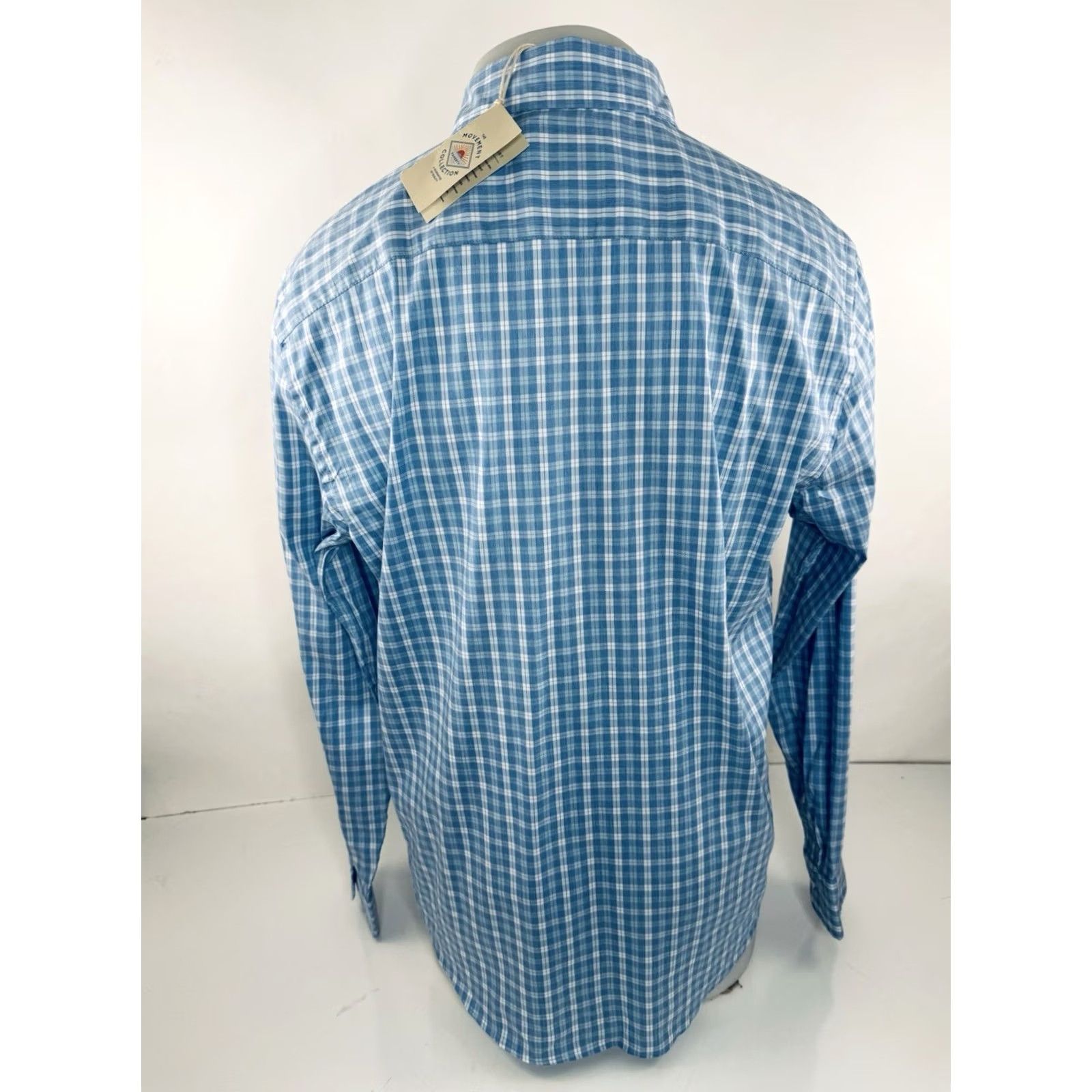 Faherty Faherty Movement Plaid Lightweight L Shirt Button-Up Long Sleeve Light Blue / White / Slight Light Green V2 Mens Shirt Size US L / EU 52-54 / 3 - 3 Thumbnail