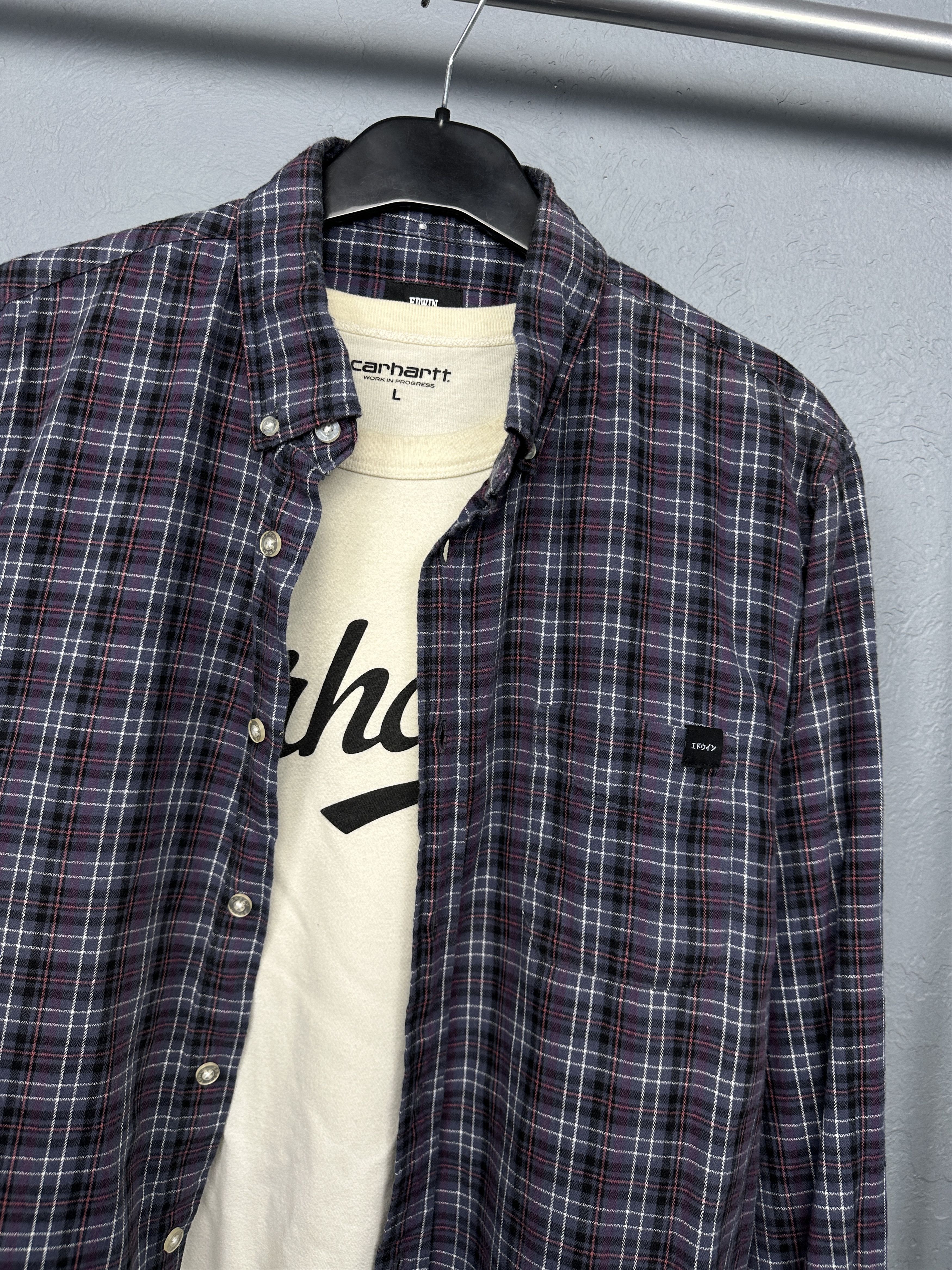 Edwin Edwin Mens Standard Flannel Plaid Shirt Size US M / EU 48-50 / 2 - 2 Thumbnail