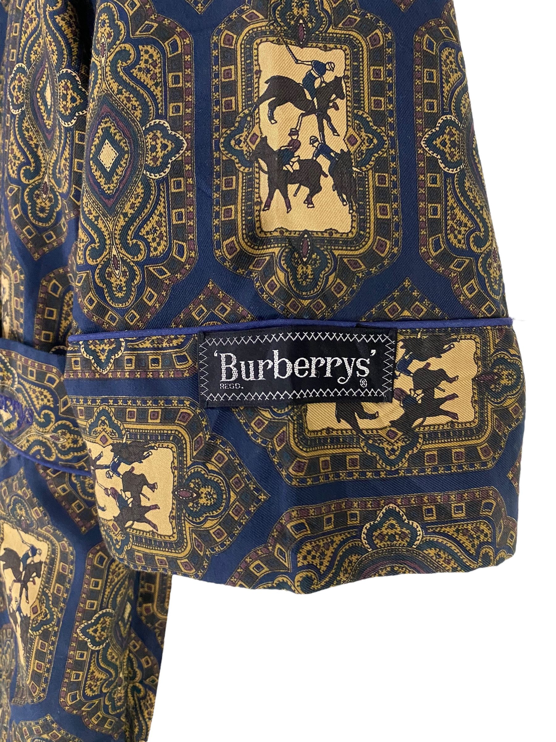 Burberry × Burberry Prorsum × Designer 90s Burberrys polo equestrian allover print dressing gown Size US L / EU 52-54 / 3 - 5 Thumbnail