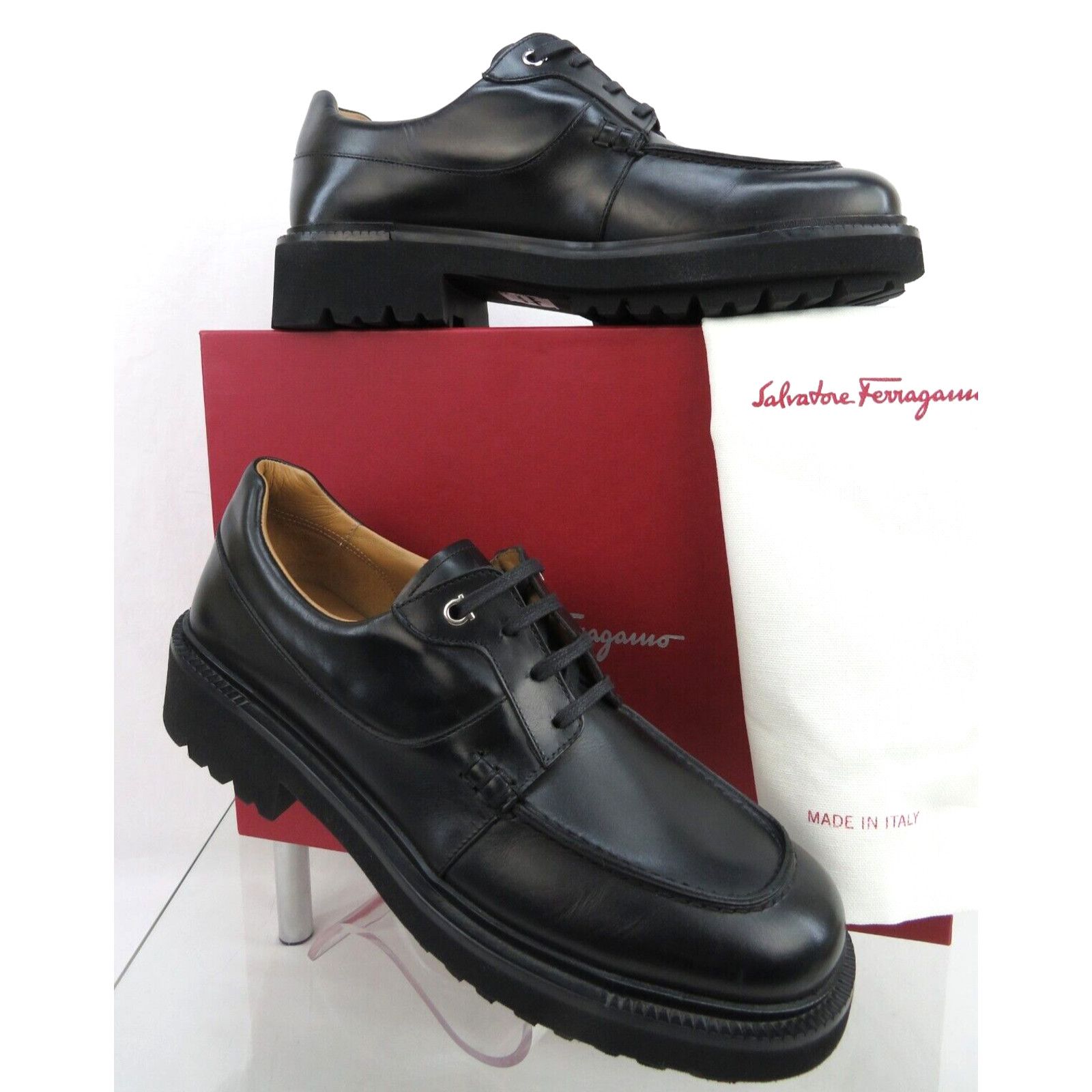 Ferragamo Magic Patent Leather Derby Shoes size 10 Ferragamo Magic Patent Leather Derby Shoes – Khuul main image 3