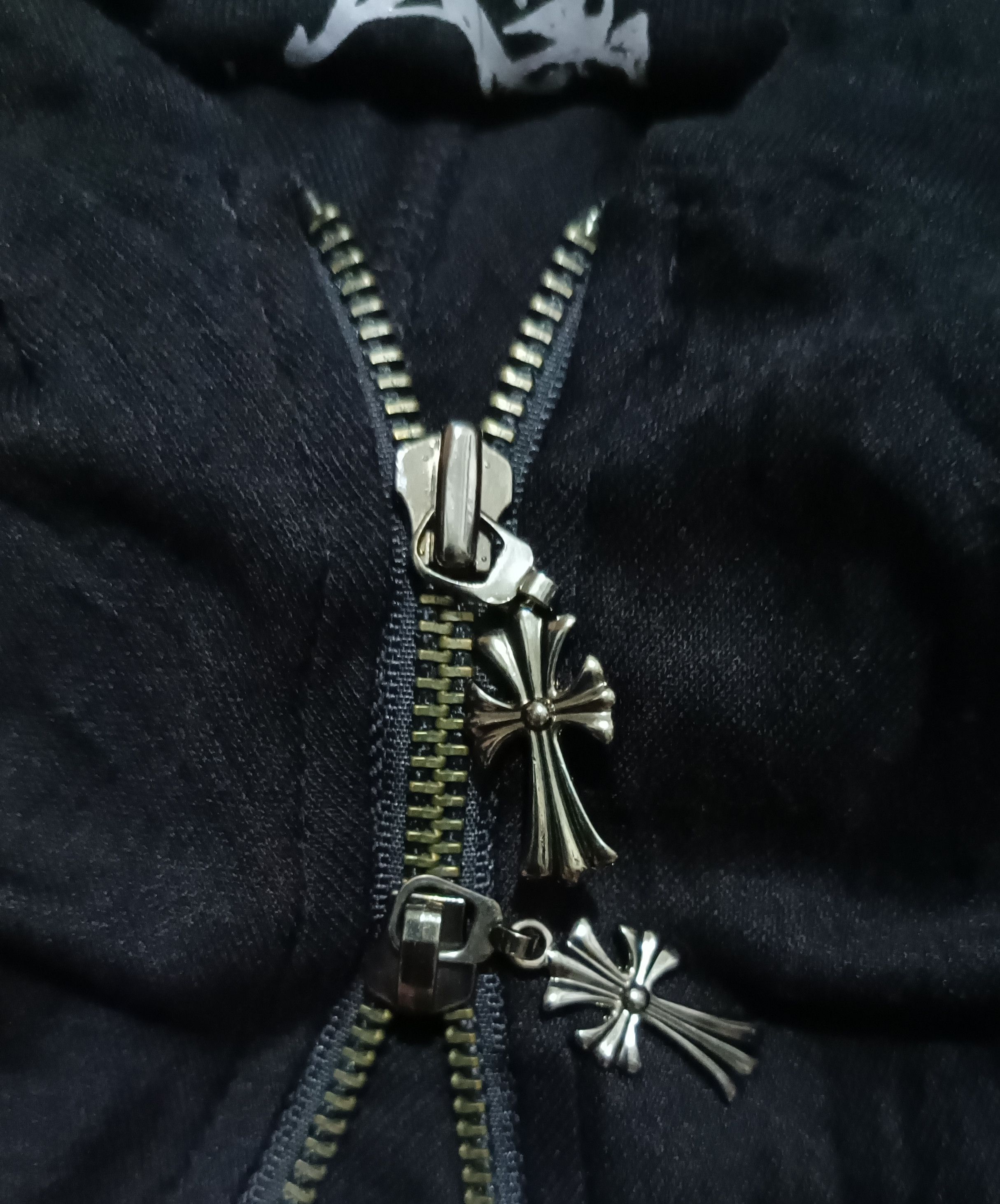 Chrome Hearts 2 Zipper Gothic Punk Vest Hoodie