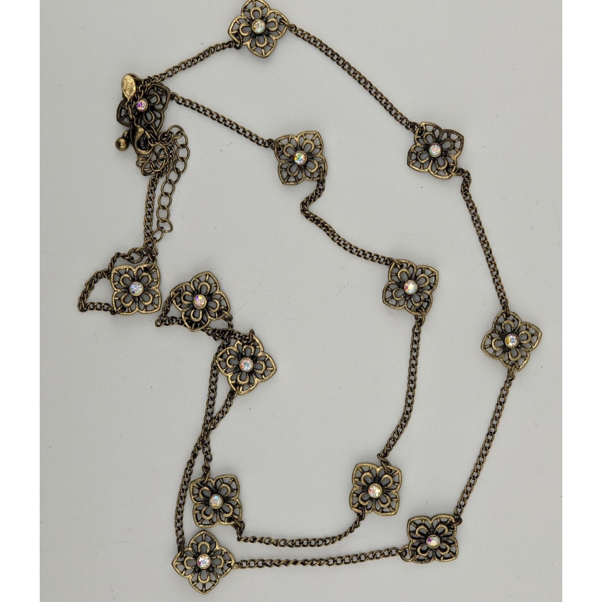 Other Vintage Premier Designs 35" Antique Gold-Tone Floral Necklac Size ONE SIZE - 4 Thumbnail