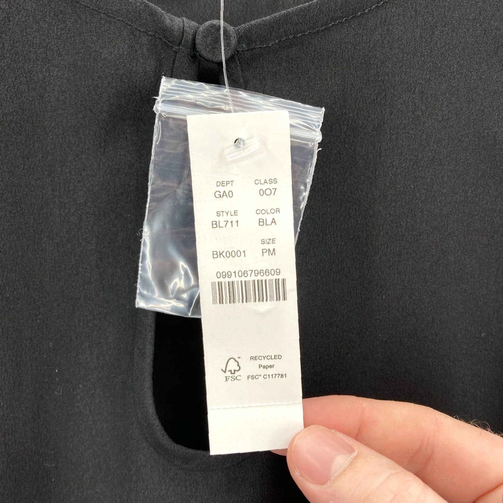 J.Crew J.CREW Puff Sleeve Satin Back Crepe Top Women's PM Petite Black Keyhole Neckline Size M / US 6-8 / IT 42-44 - 6 Thumbnail