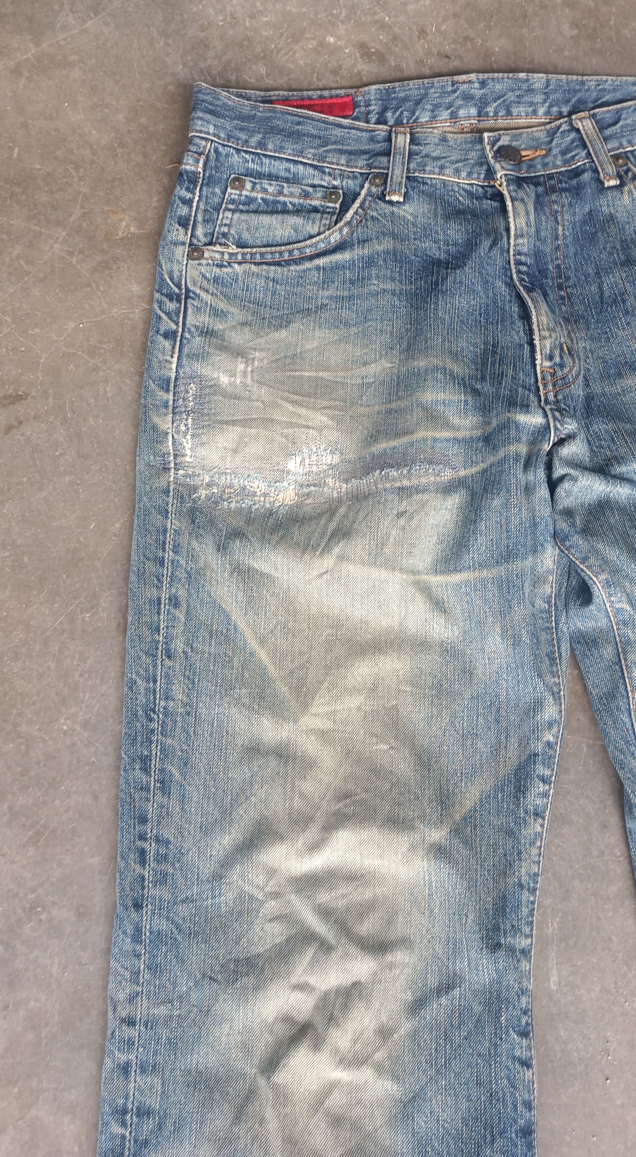 Edwin × Vintage Vintage💥 Edwin 503 REBEL Regular Distressed jeans Size US 31 - 5 Thumbnail