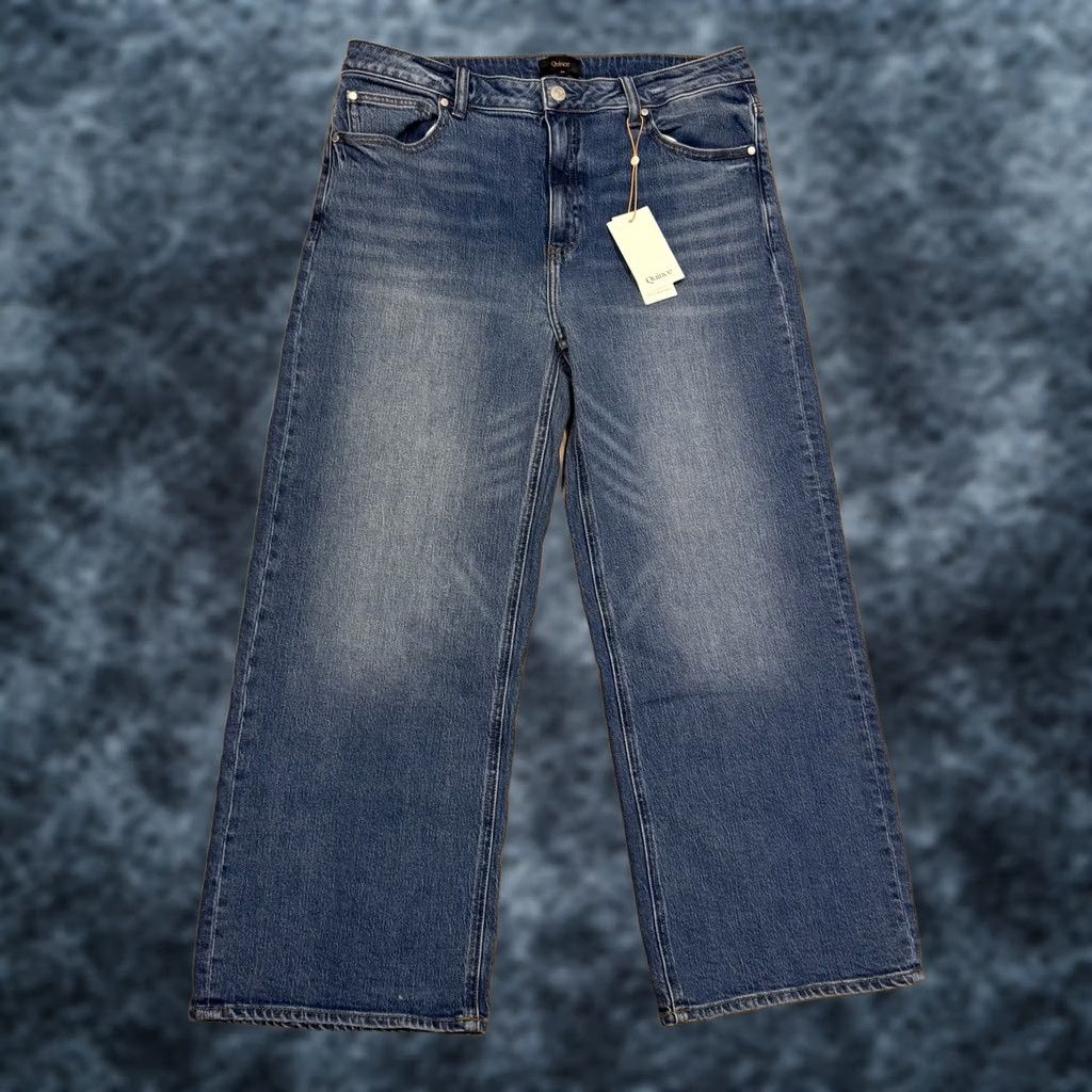 Quince VINTAGE? No. NEW Quince Bella Stretch Relaxed Straight Jeans Atlantic Blue Womens 33 x 28 NWT Size 24" / US 00 / IT 34 - 1 Thumbnail