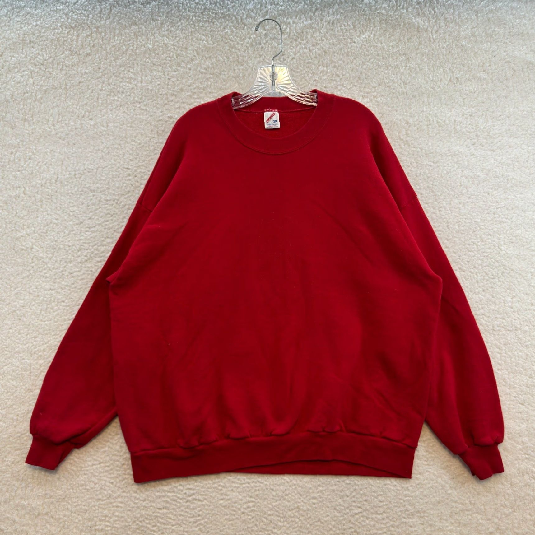 Jerzees VINTAGE Jerzees Sweatshirt Sweater 3XL Red Crewneck Pullover Cotton USA Mens Size US XXL / EU 58 / 5 - 2 Thumbnail