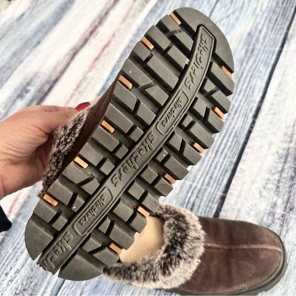 SKECHERS Vintage Skechers Women's Brown Suede Faux Fur-Lined Slip-On Size US 7.5 / IT 37.5 - 4 Thumbnail