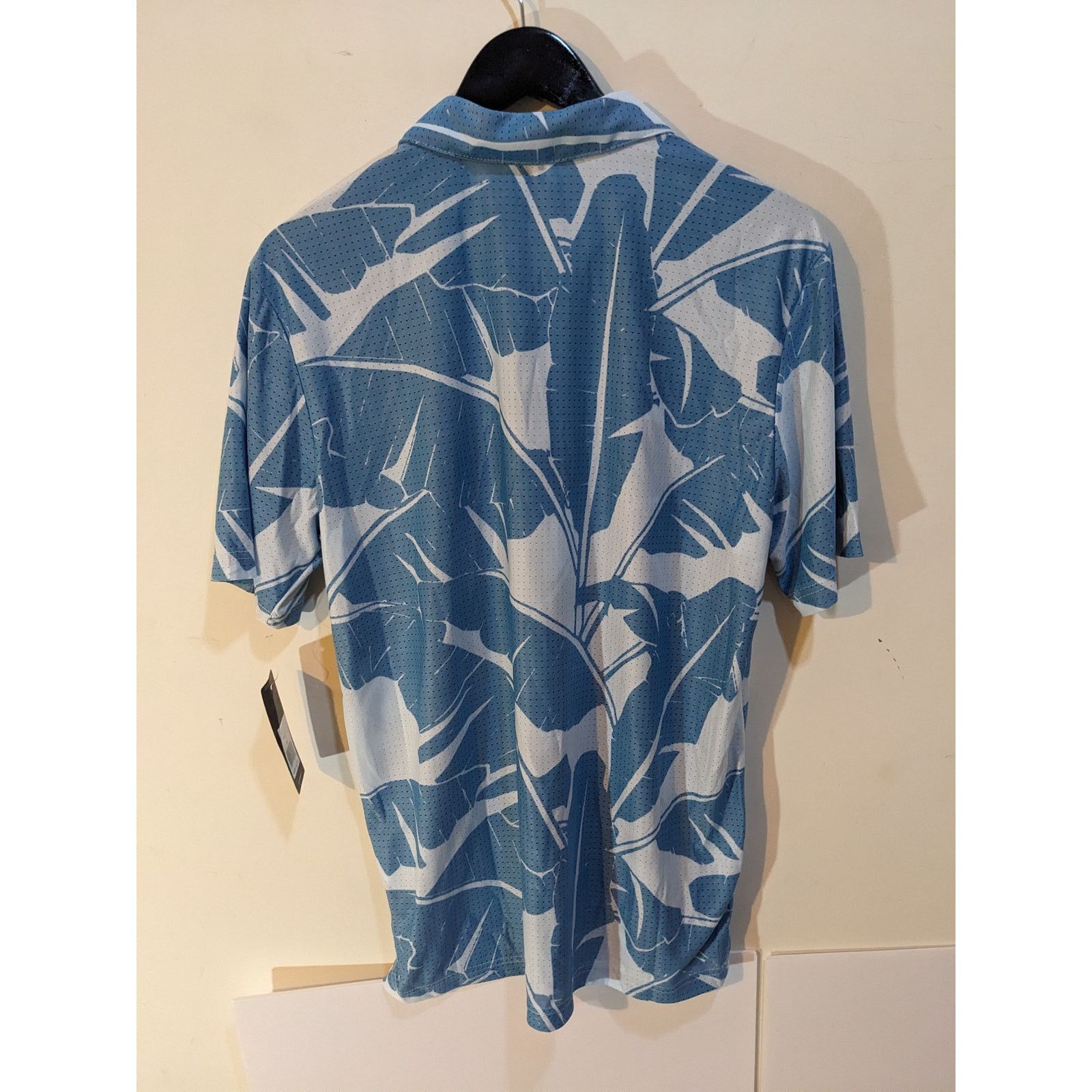 Adidas Adidas Blue Palm Tree Golf Performance Mesh Blue White Polo Size US M / EU 48-50 / 2 - 2 Thumbnail