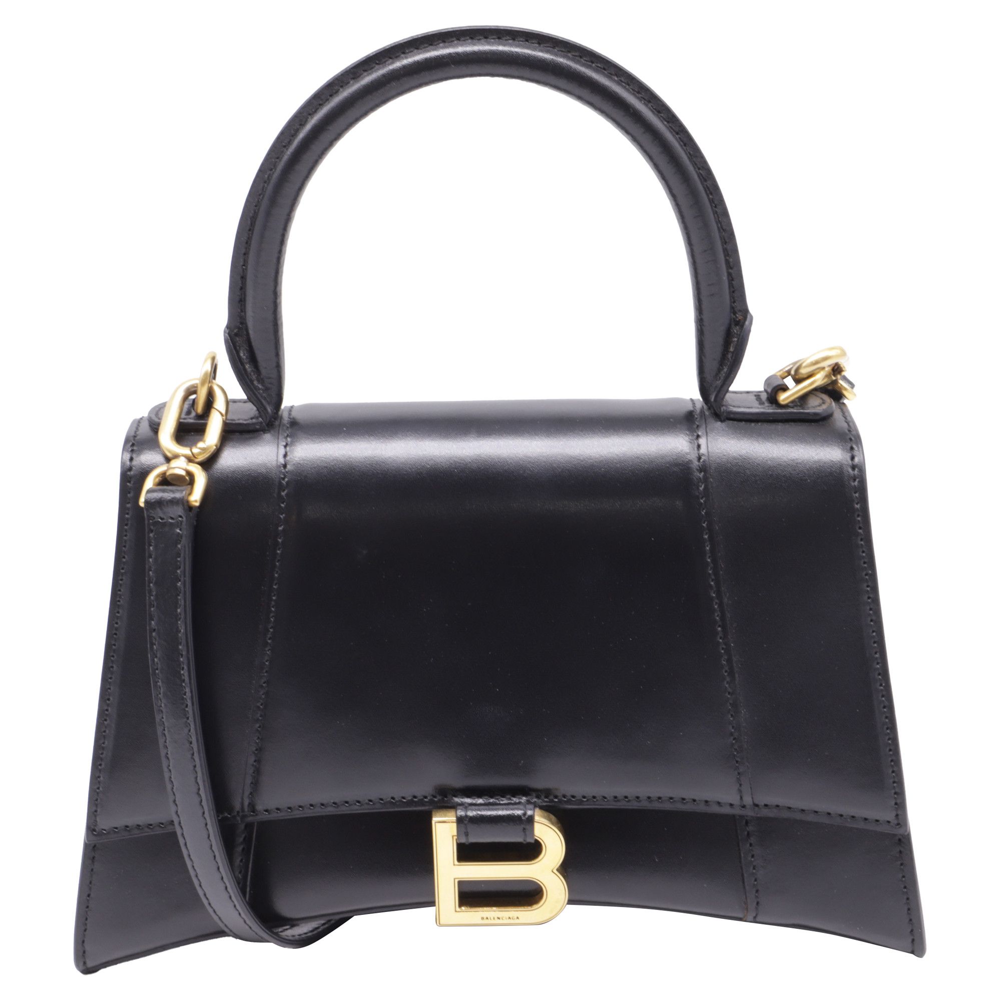 Balenciaga Balenciaga Hourglass Small Top Handle Bag in Black Leather Size ONE SIZE - 1 Thumbnail