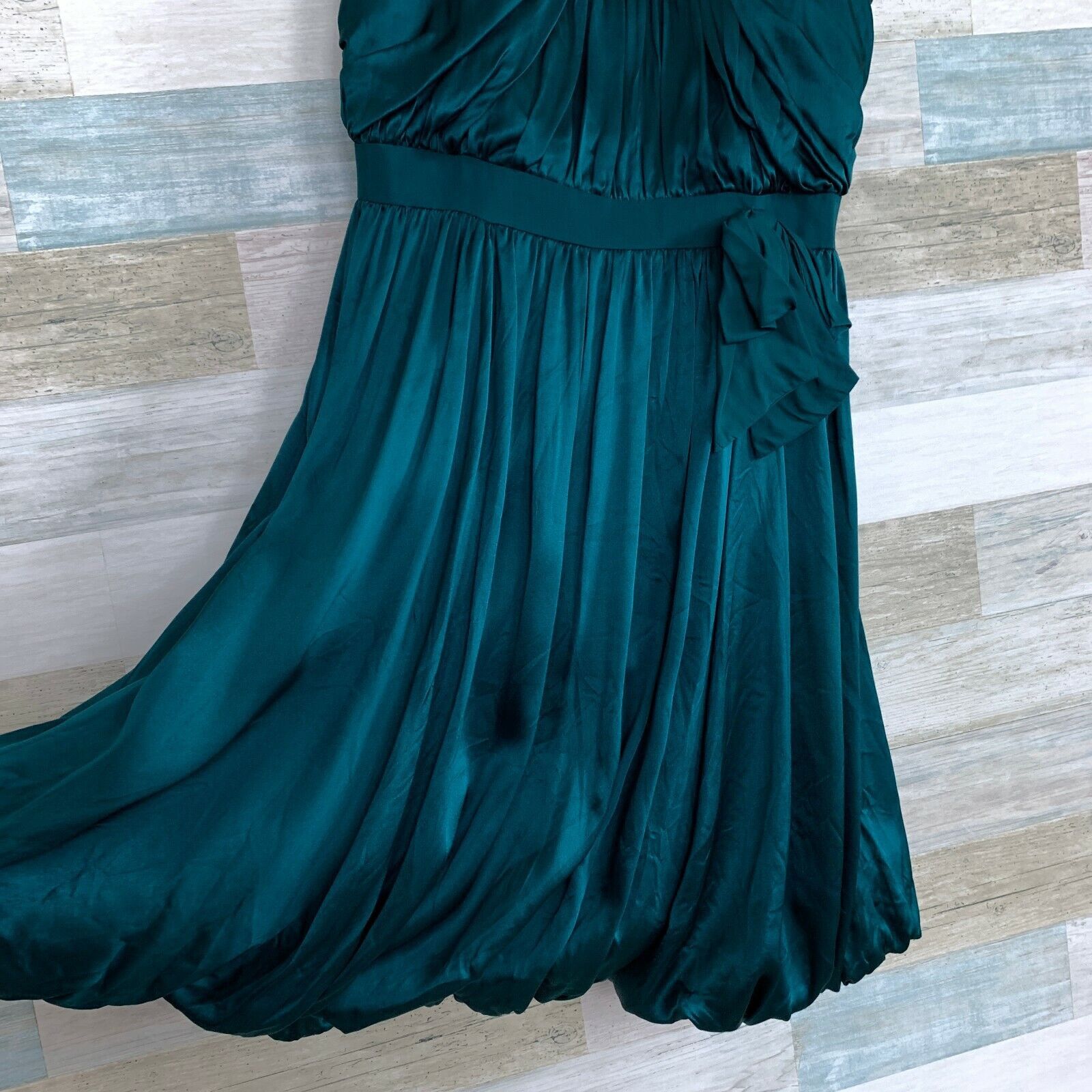 Laundry by Shelli Segal Laundry Shelli Segal Pure Silk Bubble Dress Green Mini 2 Size XS / US 0-2 / IT 36-38 - 5 Thumbnail