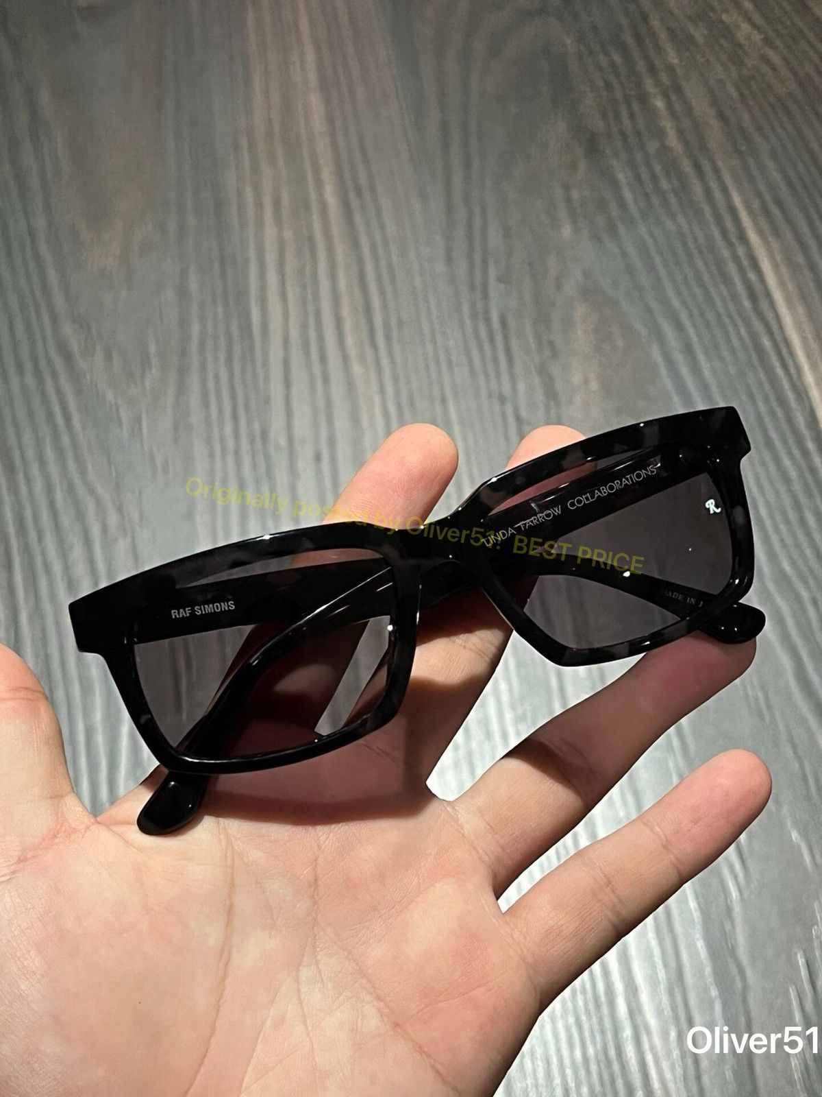 Linda Farrow × Raf Simons 1/1 Cracked-effect sunglasses | Grailed