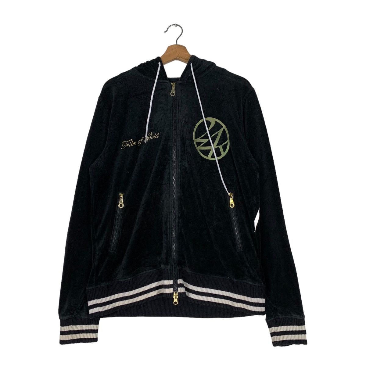 Japanese Brand 24 KARATS Tribe of Gold Velvet Zipper Hoodies #0802-C36 Size US M / EU 48-50 / 2 - 1 Thumbnail