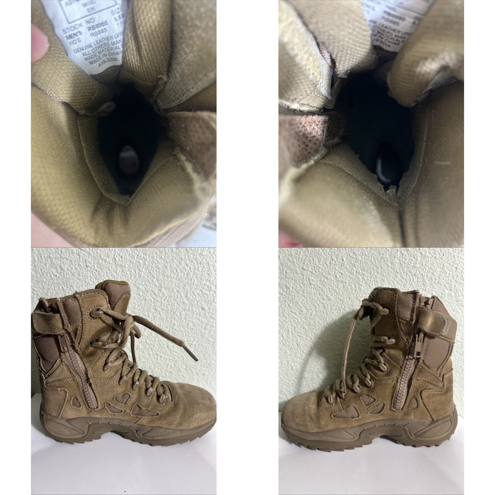 Reebok Reebok Rapid Response Combat Boots Steel Toe Zip Side Boots Mid-Calf Beige Mens Womens 5.5 7.5 Leather Arch Support Slip Non-Slip Water Resistant Size US 6 / IT 36 - 10 Thumbnail
