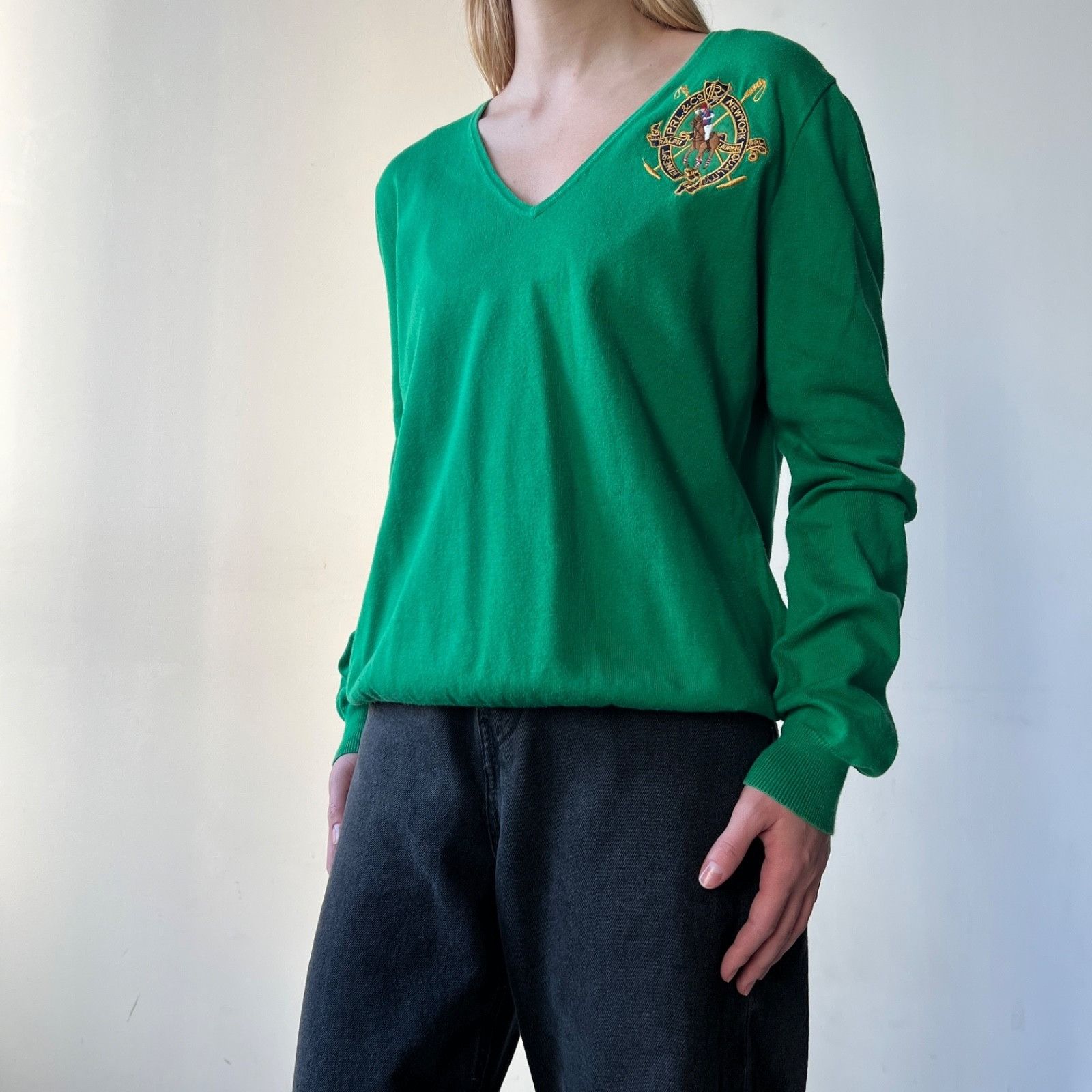 Ralph Lauren Sport Ralph Lauren Sport V Neck Sweater Logo Cotton Knit 9921AC Size L / US 10 / IT 46 - 1 Thumbnail