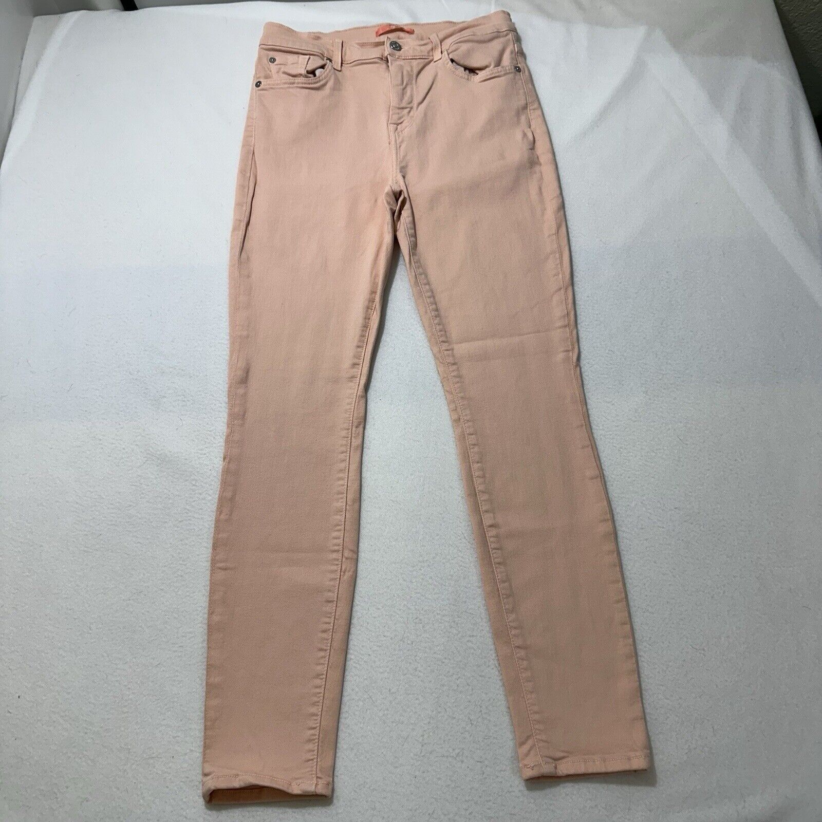 7 For All Mankind 7 For All Mankind 29 Peach Light Pink Skinny Jeans Mid Rise Size 28" / US 6 / IT 42 - 1 Thumbnail