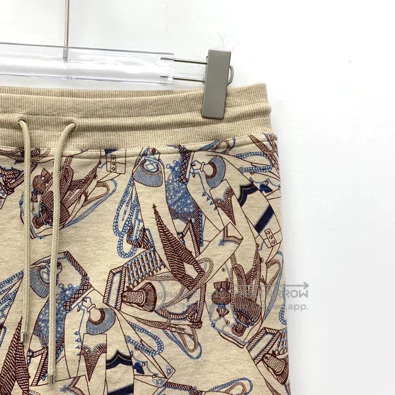 Hermes Hermes Light Brown Zouave and Dragoon Printed Cotton Draws Size 24" / US 00 / IT 34 - 3 Thumbnail