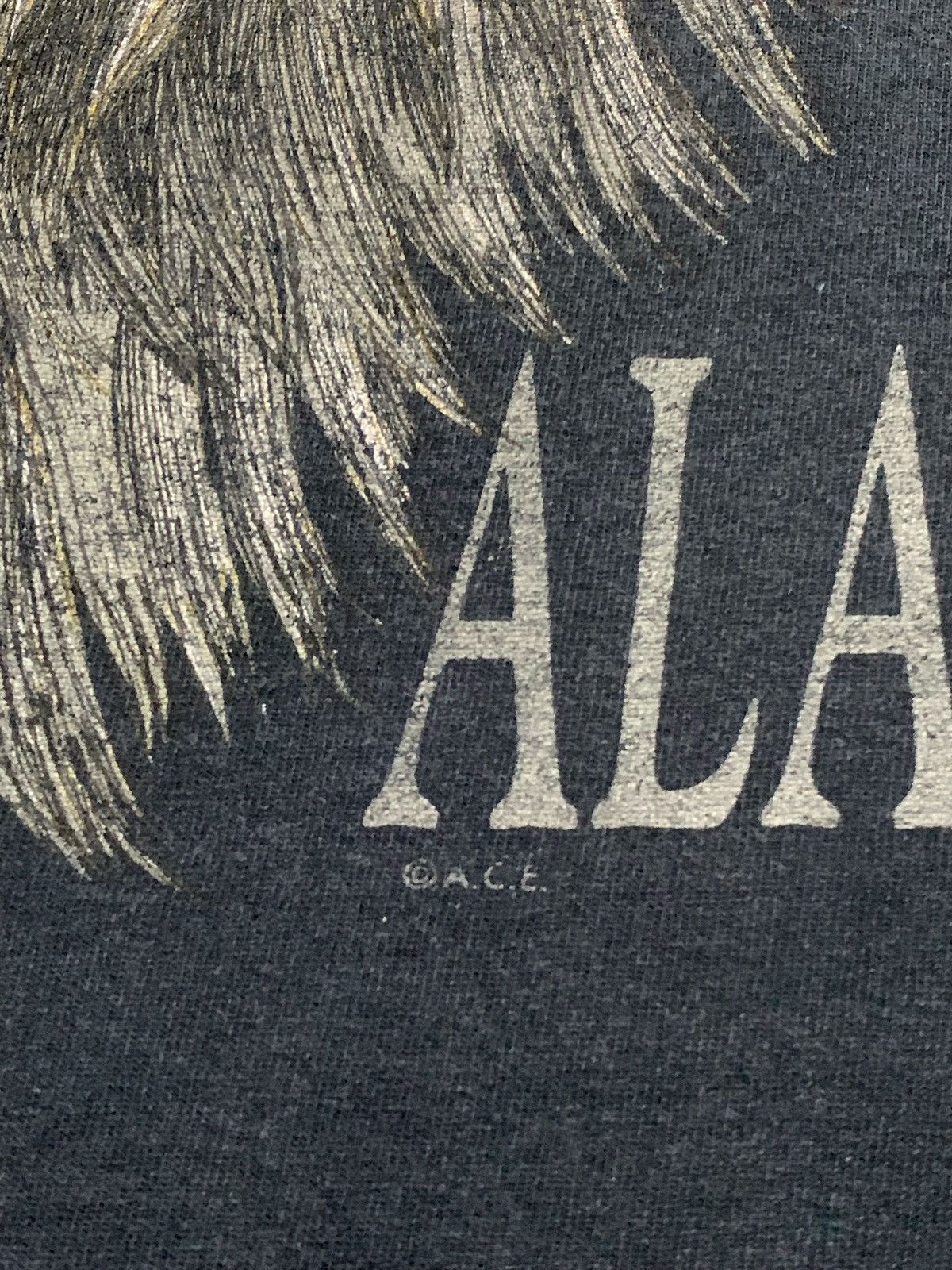 Vintage Alaska Wolf Jumbo Print Faded Tshirt Size US XL / EU 56 / 4 - 5 Thumbnail