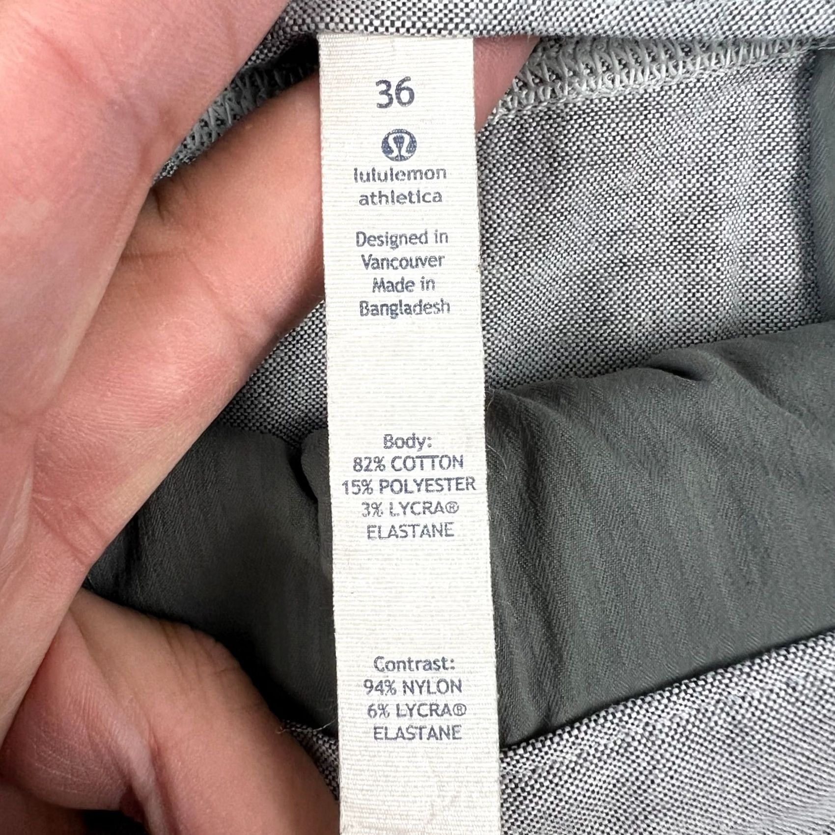 Lululemon Lululemon The Works Shorts Stretch Chino Mens 36x10 Grey Cotton Blend Chino Stretch Pockets Flat Front Regular Fit Casual Summer Spring Mens Size US 36 / EU 52 - 3 Thumbnail