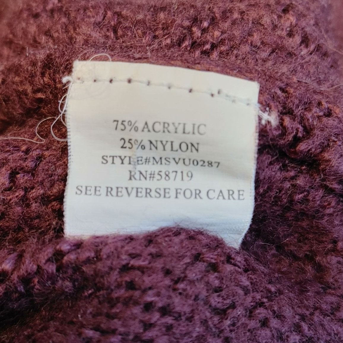 Other Elementz Women's Purple Mock Neck Long Sleeve Knit Sweater X Size XL / US 12-14 / IT 48-50 - 4 Thumbnail
