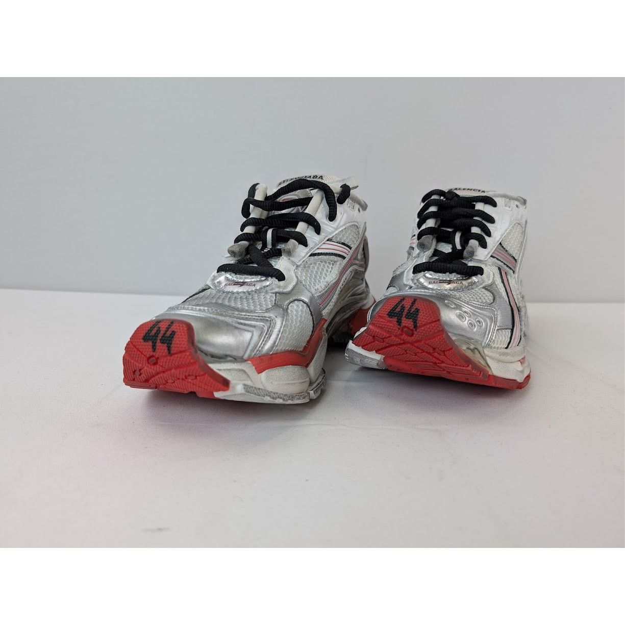 Balenciaga o1rshd1 Mesh Rubber Runners in White/Red/Black Size US 11 / EU 44 - 7 Thumbnail