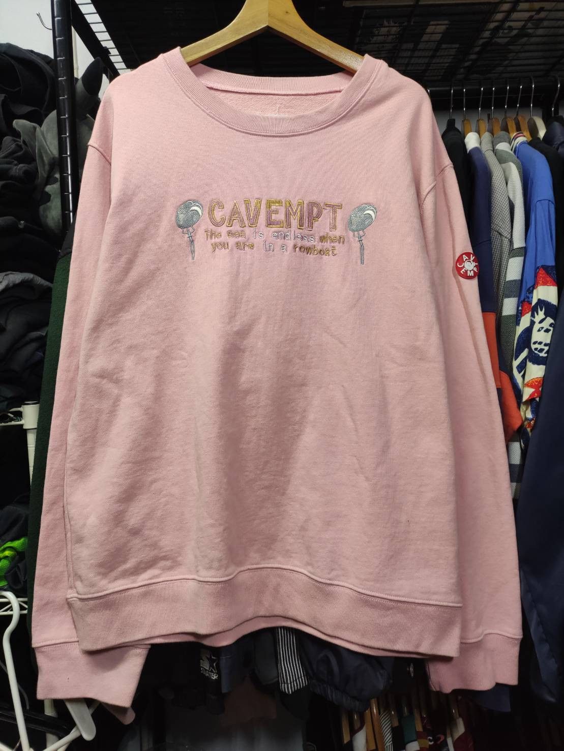 Cav Empt Cav Empy Embroidered Pink Endless Sea Crewneck Size US L / EU 52-54 / 3 - 3 Thumbnail