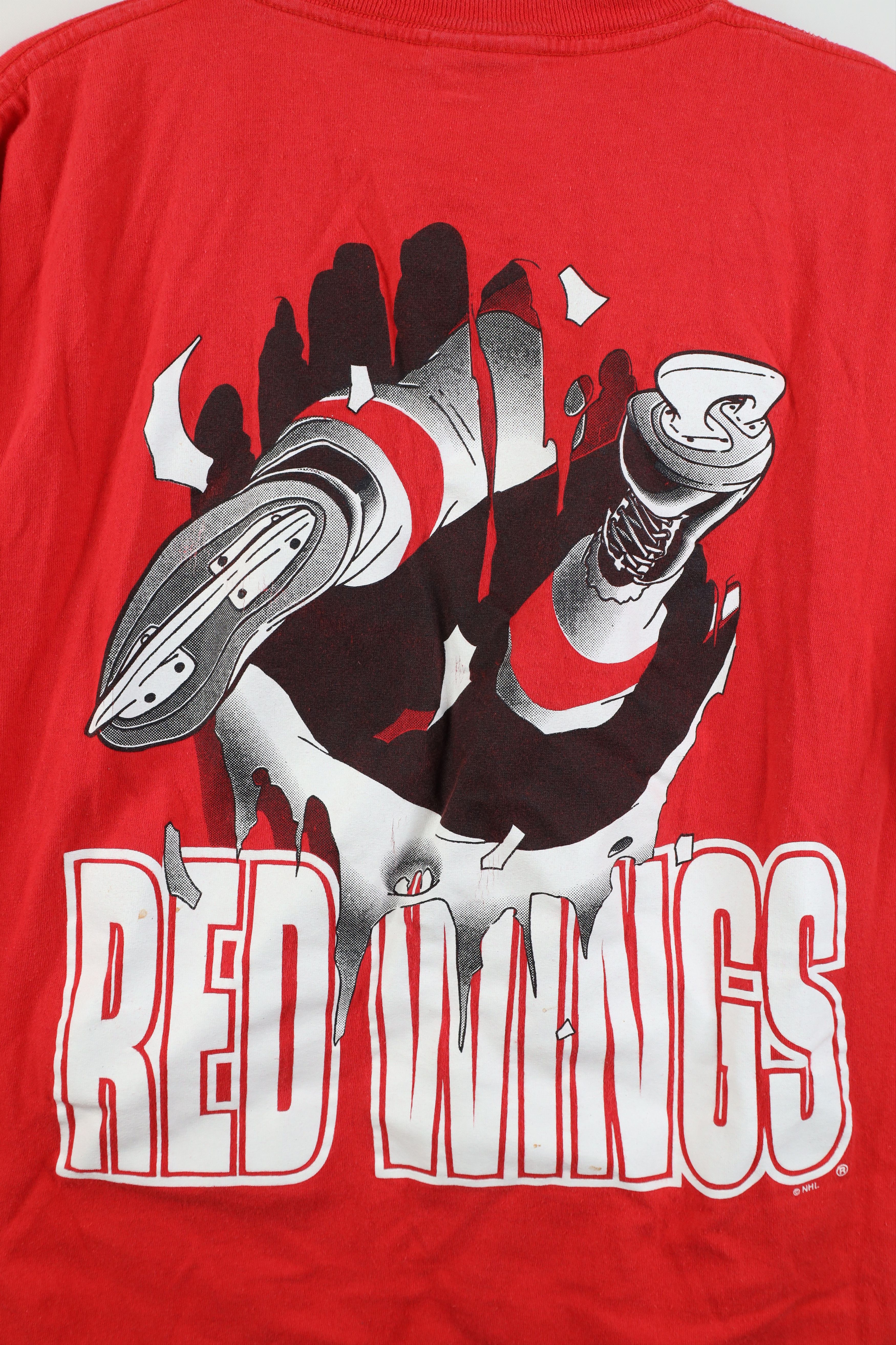 Vintage Vintage 90s Detroit Red Wings Hockey Break Through T-Shirt Size US M / EU 48-50 / 2 - 13 Thumbnail