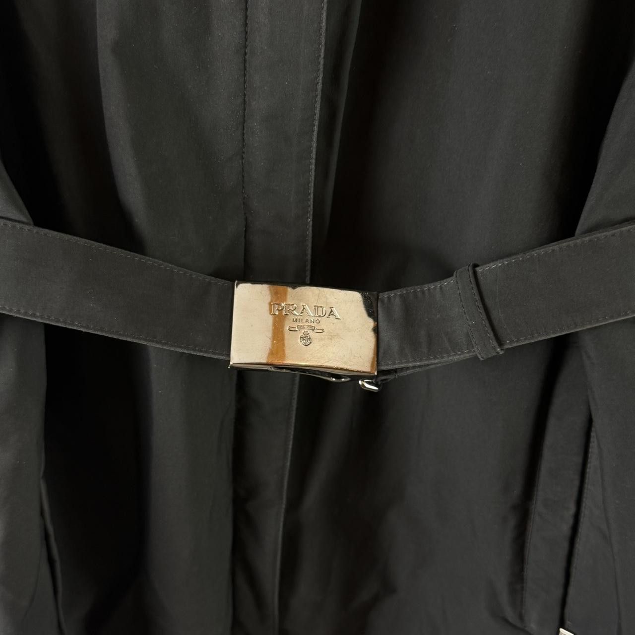 Prada Prada Black Coat Warmed With Belt Black 2000s Size M / US 6-8 / IT 42-44 - 4 Thumbnail