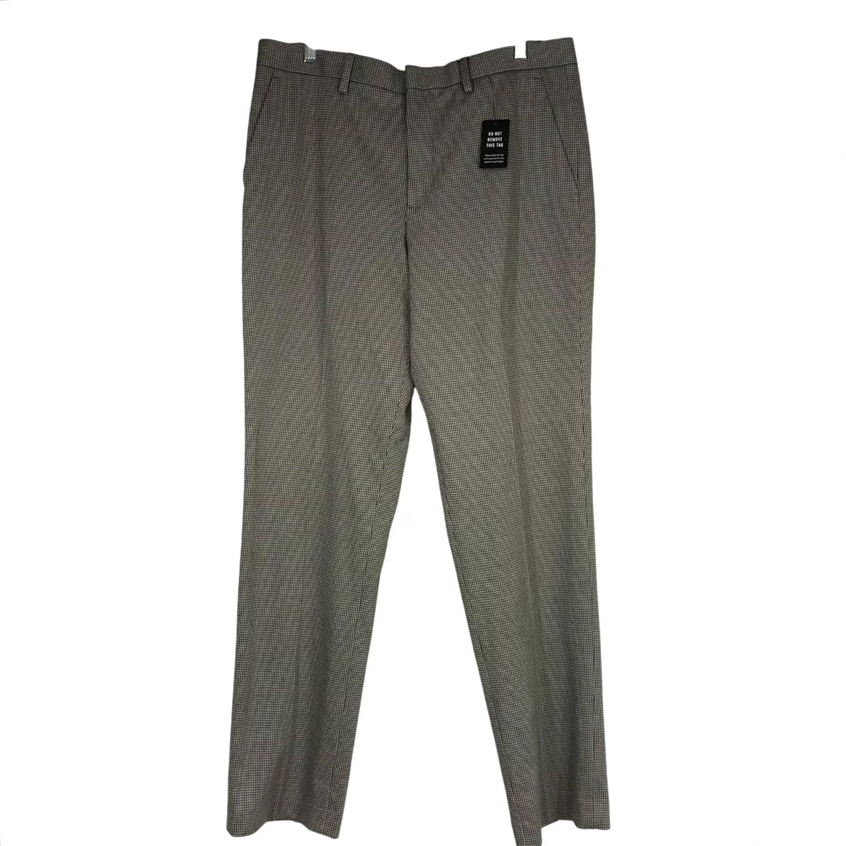 Express EXPRESS Men’s Pants - Dress Pants - 34 x 34 - Olive - Classic Fit Polyester Blend Slacks Size US 34 / EU 50 - 2 Thumbnail
