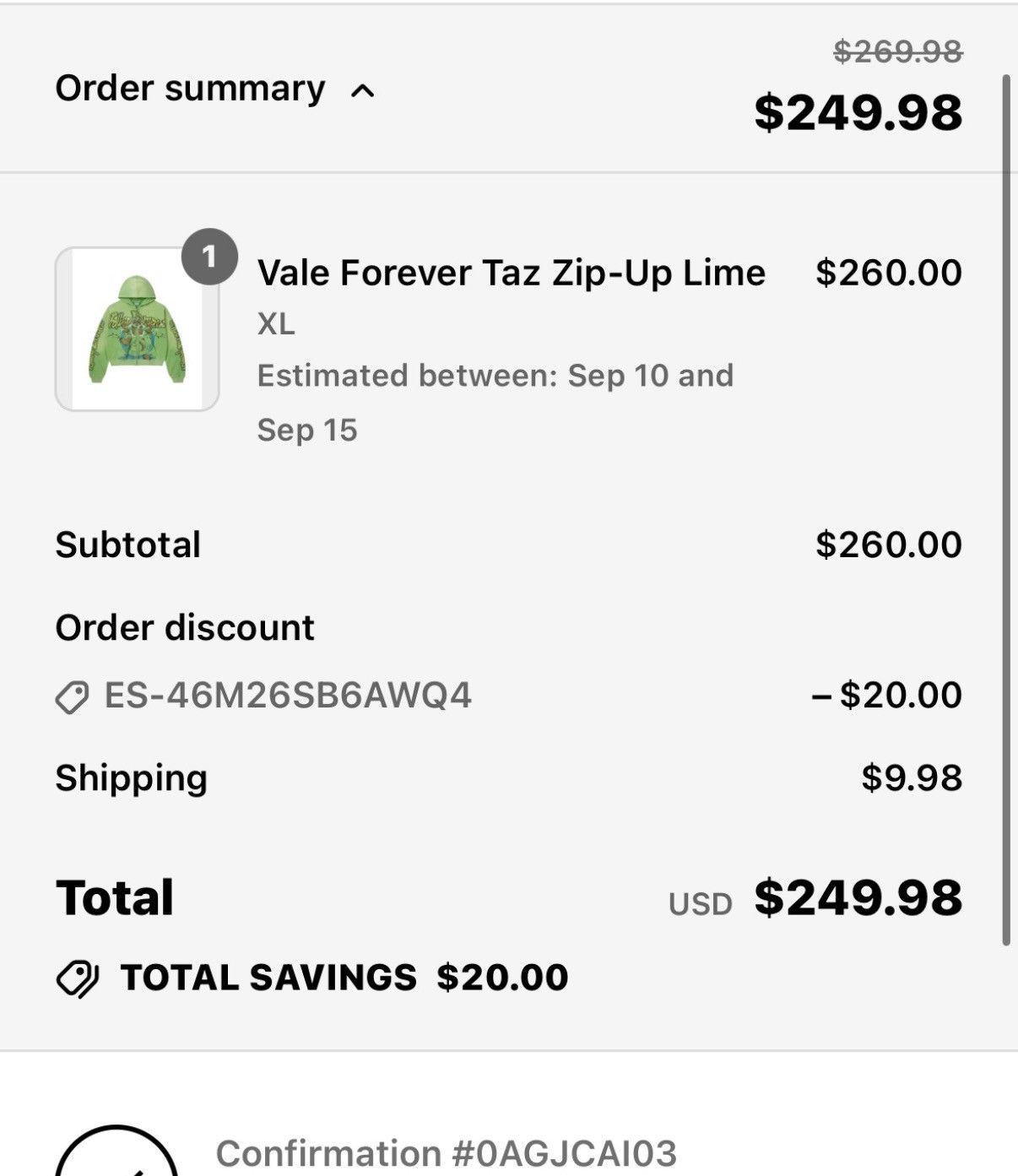 Vale Vale Forever Taz Zip-Up Lime size XL Size US XL / EU 56 / 4 - 7 Thumbnail