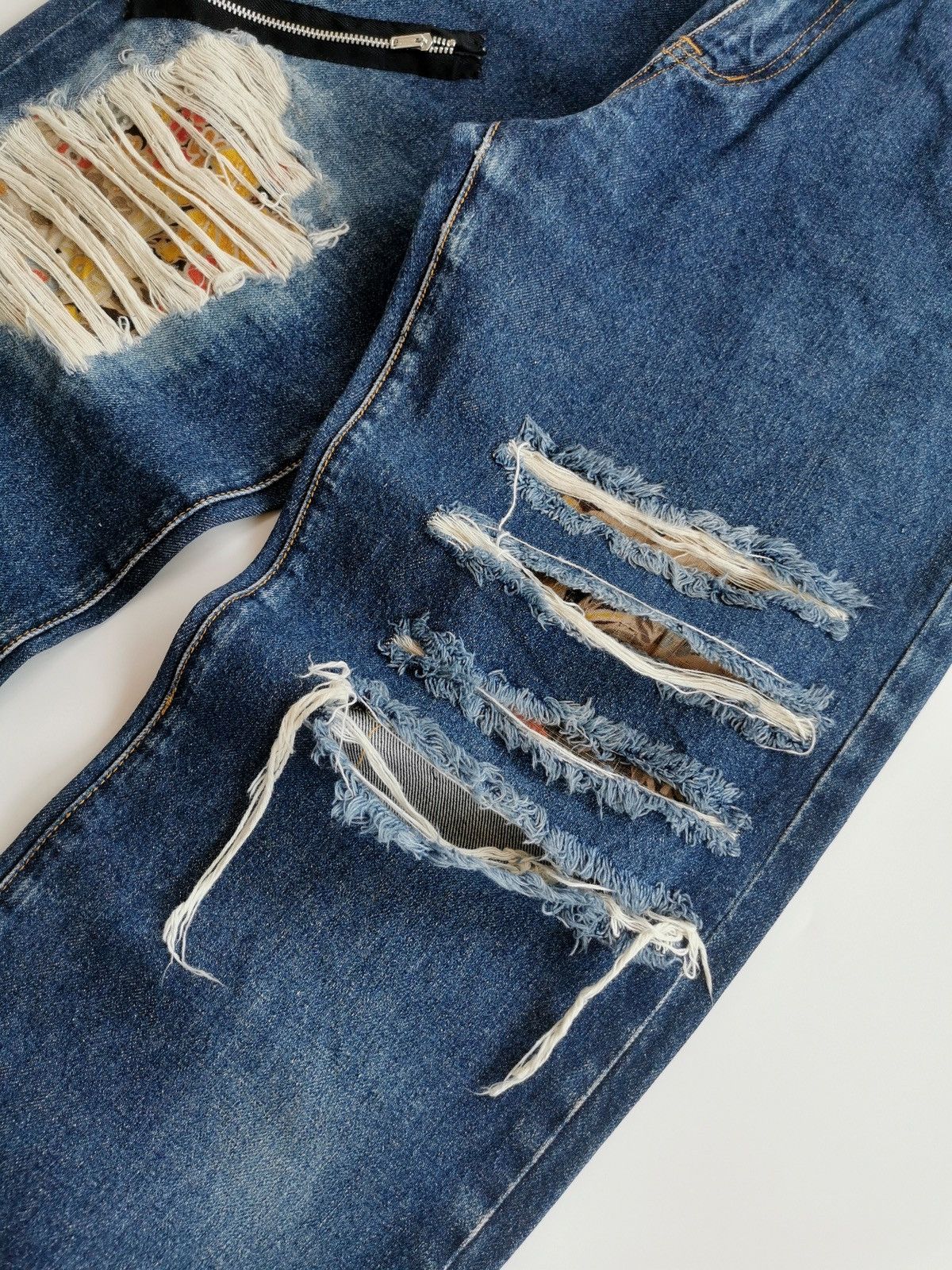 Kapital Back & Forth Selvedge Distressed Ripped Reworked Patch Jeans Size US 28 / EU 44 - 7 Thumbnail