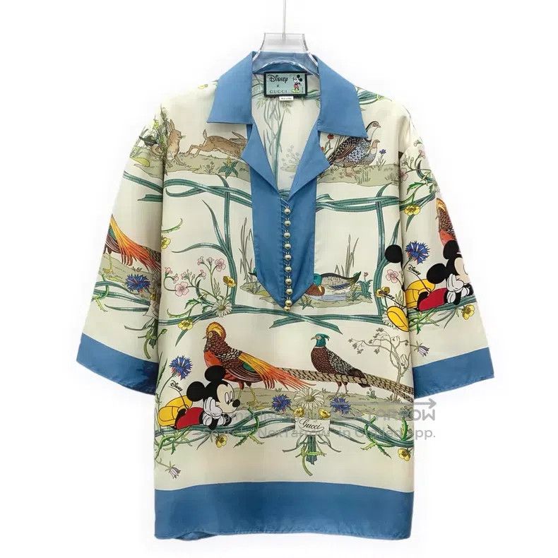 Gucci Gucci Multi-color flower and bird print mulberry silk lape Size XS / US 0-2 / IT 36-38 - 1 Thumbnail
