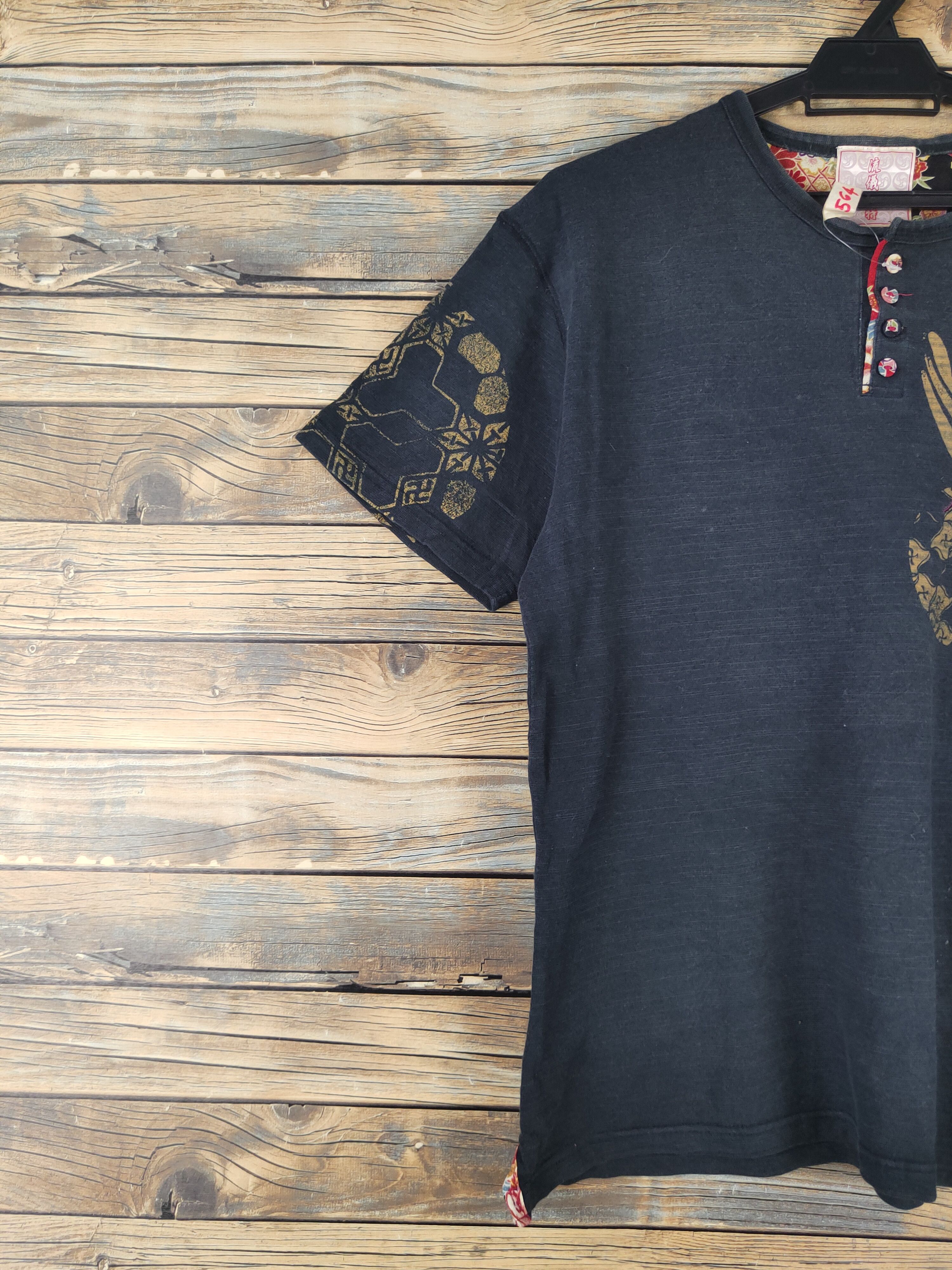 Japanese Brand DL Japan vintage embroidered Black Faded tee #564 Size US M / EU 48-50 / 2 - 4 Thumbnail