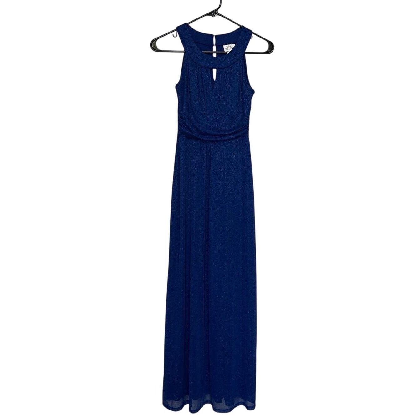 Vintage Sweet Storm | Blue Shimmer Keyhole Maxi Party Dress vintage Size S / US 4 / IT 40 - 1 Thumbnail