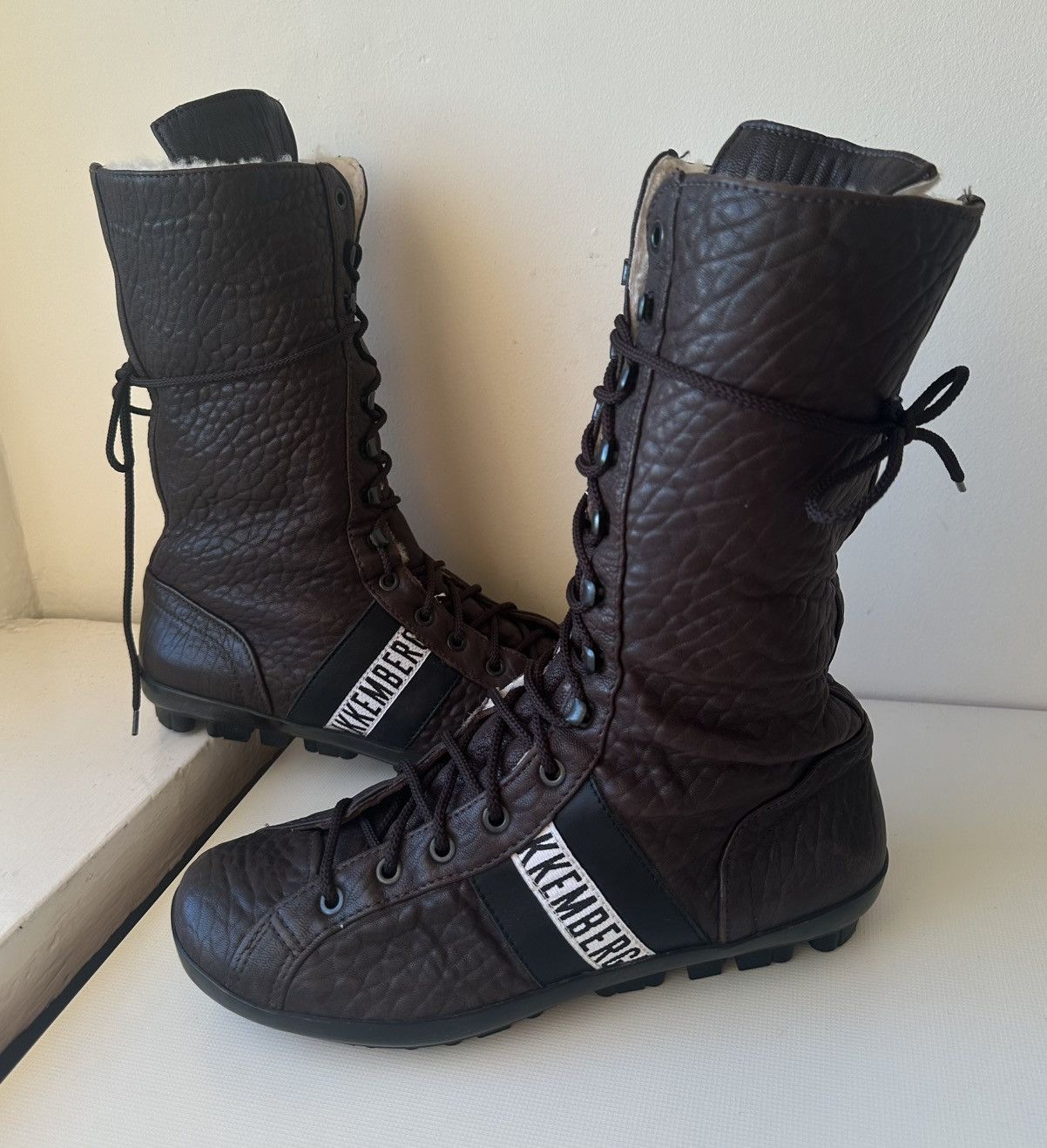 Dirk Bikkembergs Studded Leather Brown Biker Boots  37 EU DIRK BIKKEMBERGS Women Boots - Vestiaire Collective main image 4