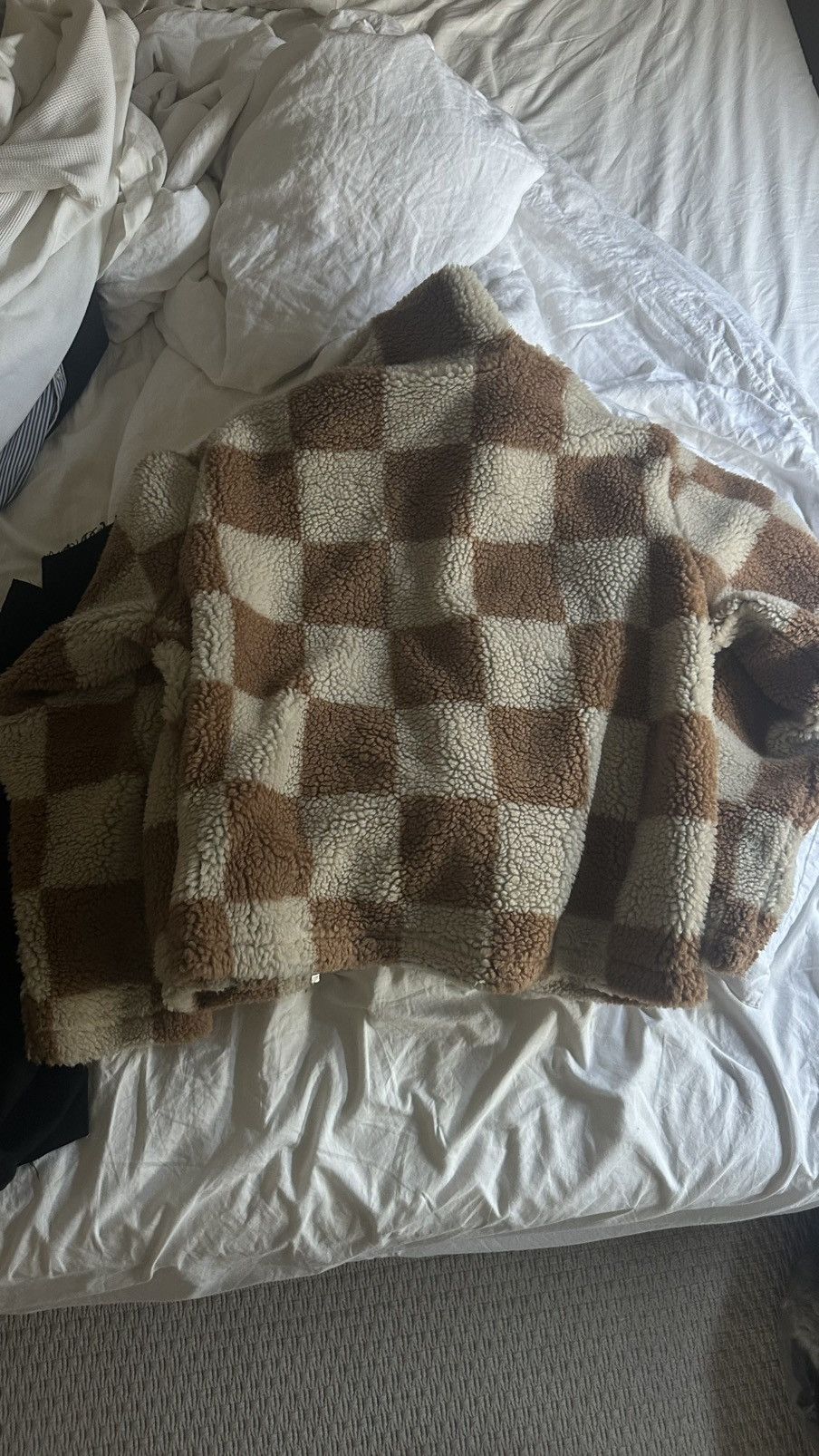Sangiev Sangiev Caramel Checkered Fleece Jacket Size Large Size US L / EU 52-54 / 3 - 3 Thumbnail
