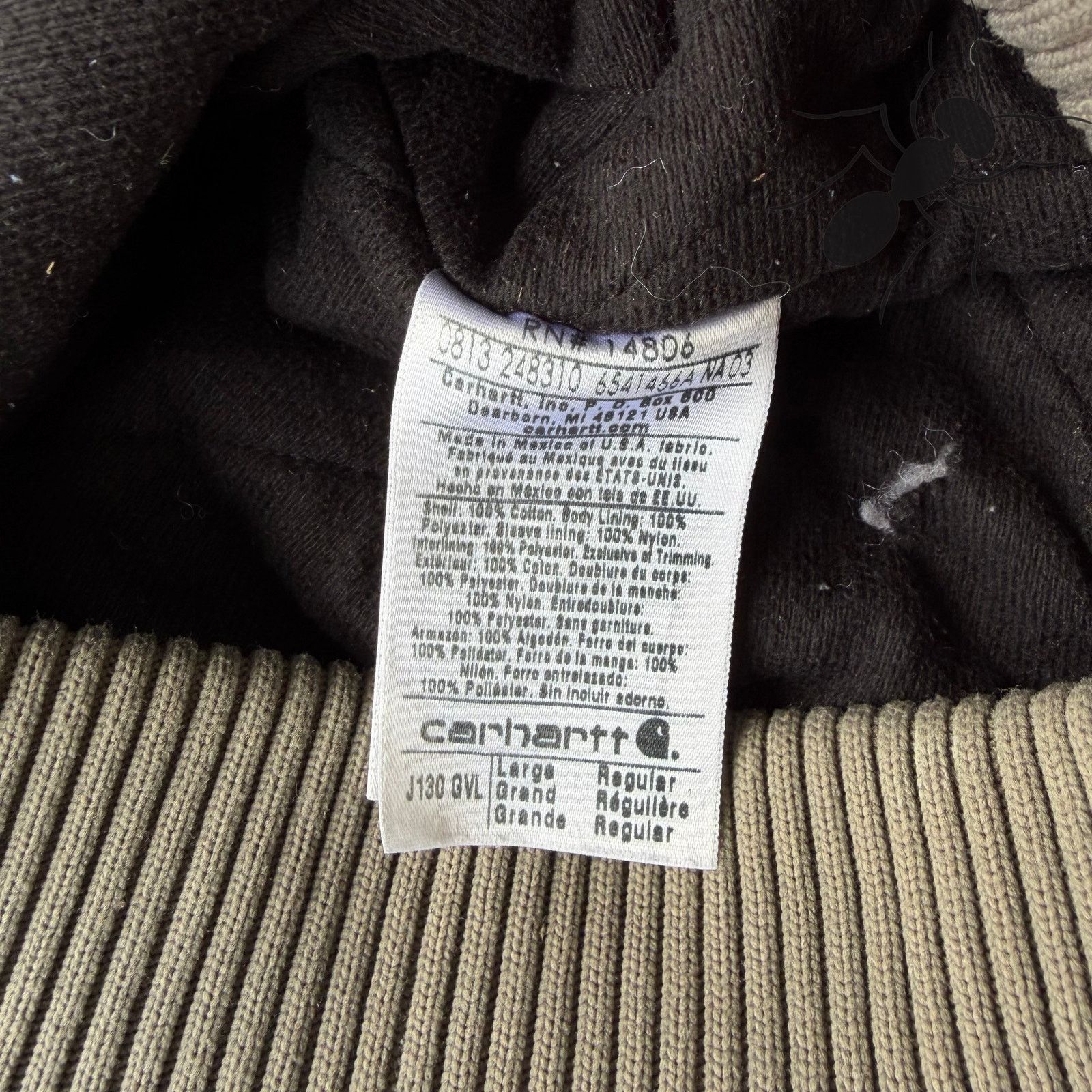 Carhartt × Vintage Carhartt J130 GVL Gray hooded work wear jacket Size US L / EU 52-54 / 3 - 5 Thumbnail